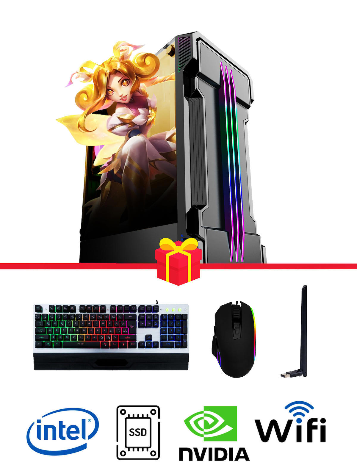 Ramtech DG334 Harici GeForce GTX 1650 Ekran Kartlı Intel Core 2600 16 GB DDR3 256 GB SSD FreeDos Masaüstü Oyuncu Bilgisayarı