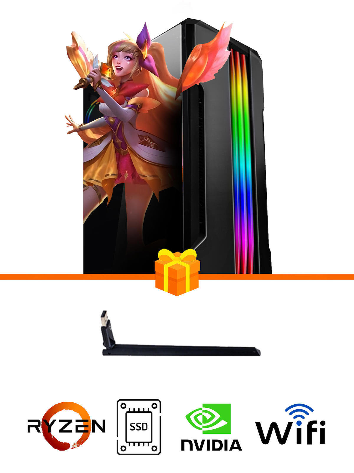 Ramtech Gaming RG505-0127 Harici GeForce GTX 1650 Ekran Kartlı AMD Ryzen 5500 32 GB DDR4 512 GB SSD FULL HD FreeDos Masaüstü Oyuncu Bilgisayarı