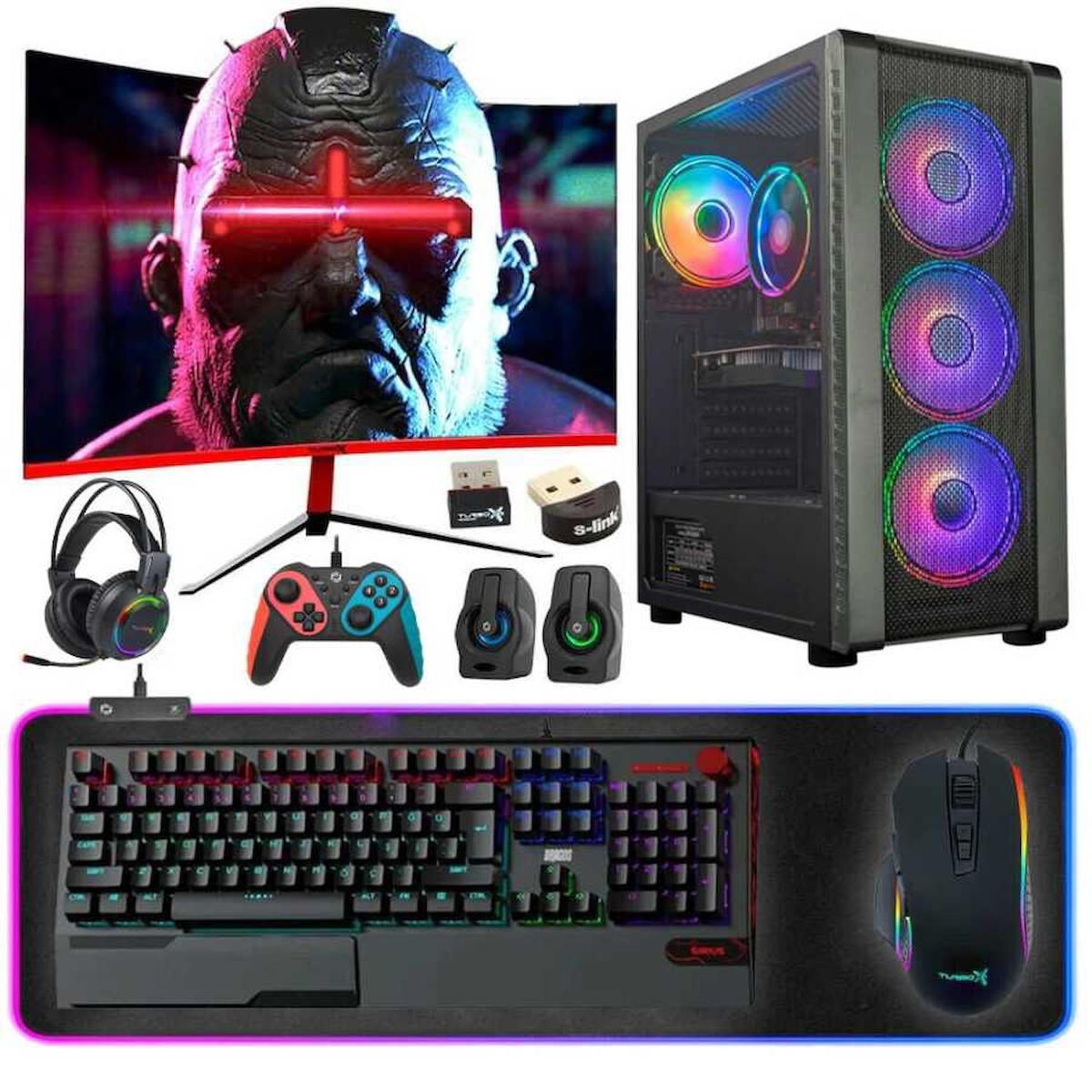 Dragos DRx2593 Harici GeForce GTX 1050 Ti Ekran Kartlı Intel Core i5 10400F 8 GB DDR4 512 GB SSD 23.6 inç FULL HD FreeDos Masaüstü Oyuncu Bilgisayarı