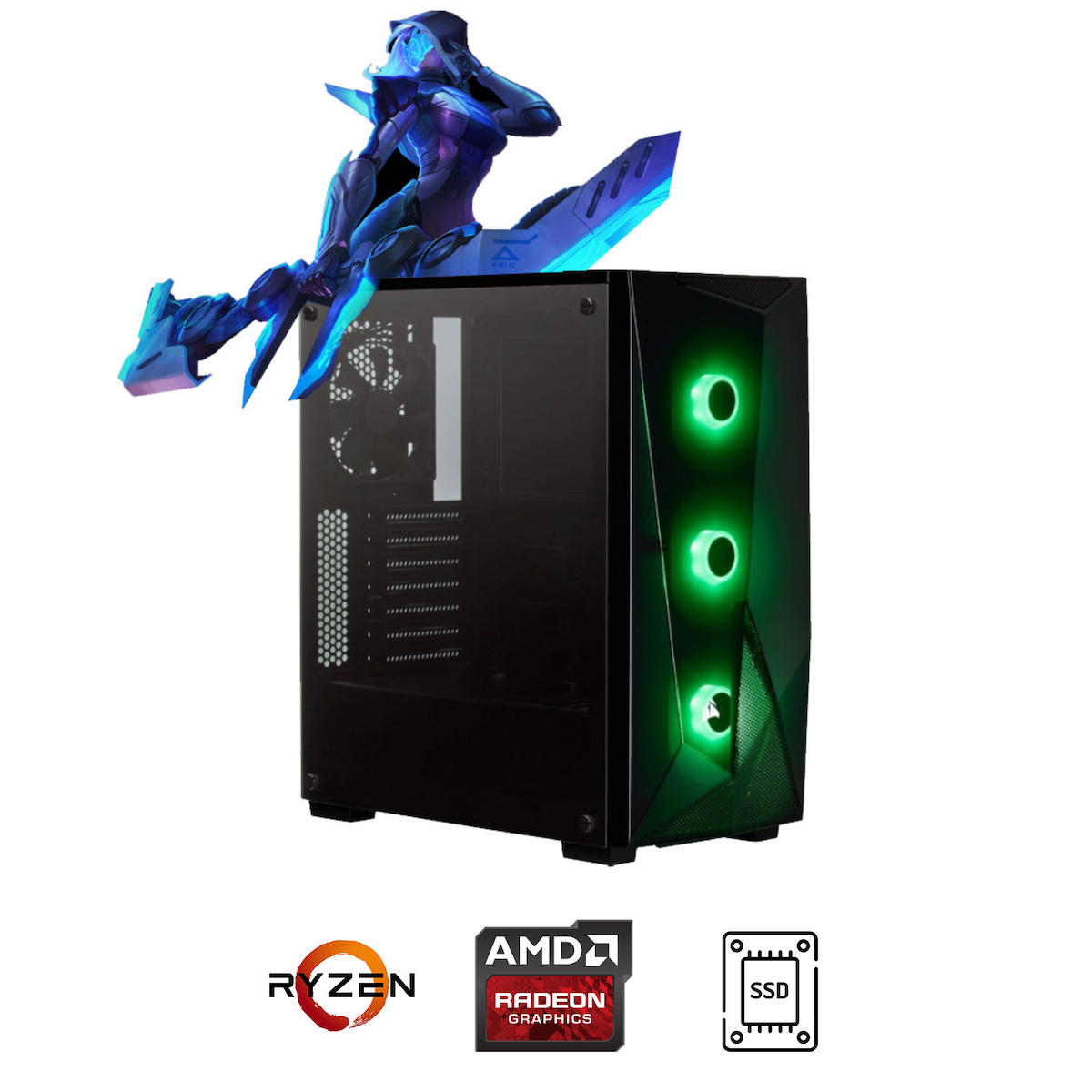 Ramtech Full Force Paylaşımlı UHD Graphics Ekran Kartlı Intel Core i7 2600 16 GB DDR3 256 GB SSD 23.6 inç FULL HD FreeDos Masaüstü Oyuncu Bilgisayarı