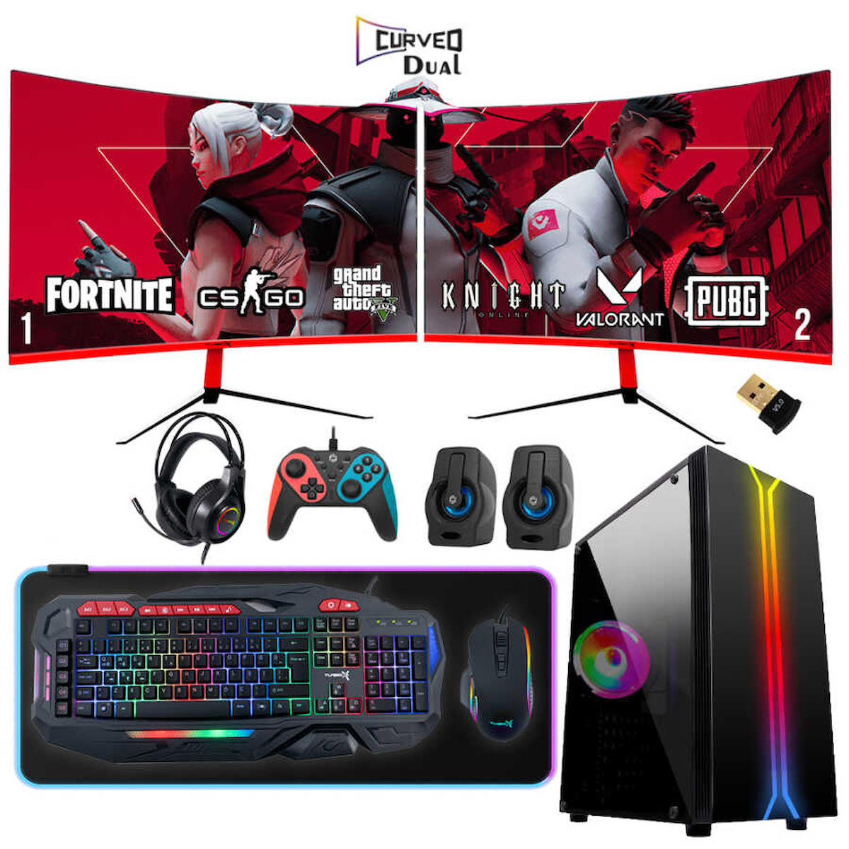 Turbox Tx3814 Harici GeForce GT 740 Ekran Kartlı Intel Core i5 3470 16 GB DDR3 512 GB SSD 23.6 inç FULL HD FreeDos Masaüstü Oyuncu Bilgisayarı