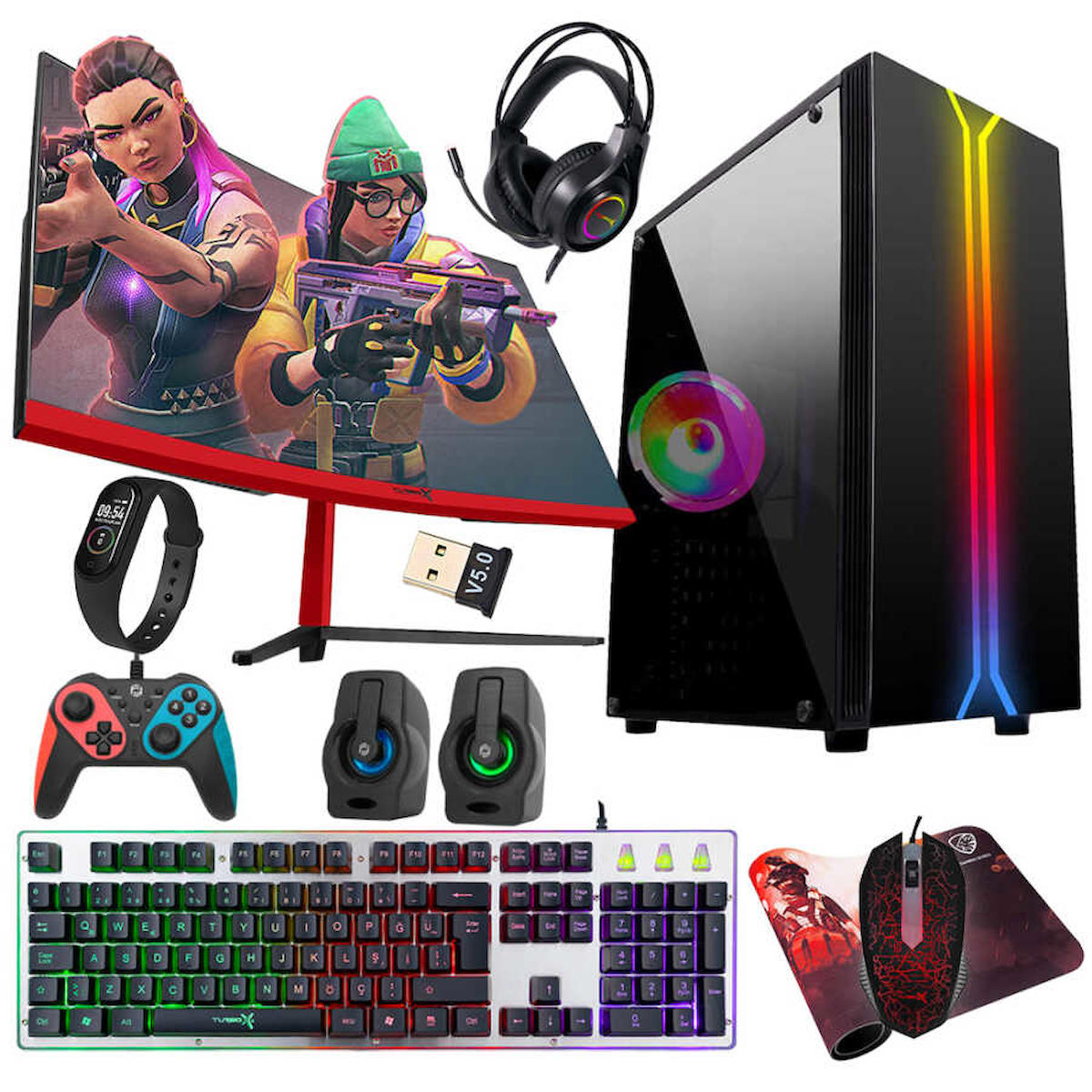 Turbox Tx4136 Harici GeForce GT 740 Ekran Kartlı Intel Core i5 4440 16 GB DDR3 1 TB SSD 23.6 inç FULL HD FreeDos Masaüstü Oyuncu Bilgisayarı