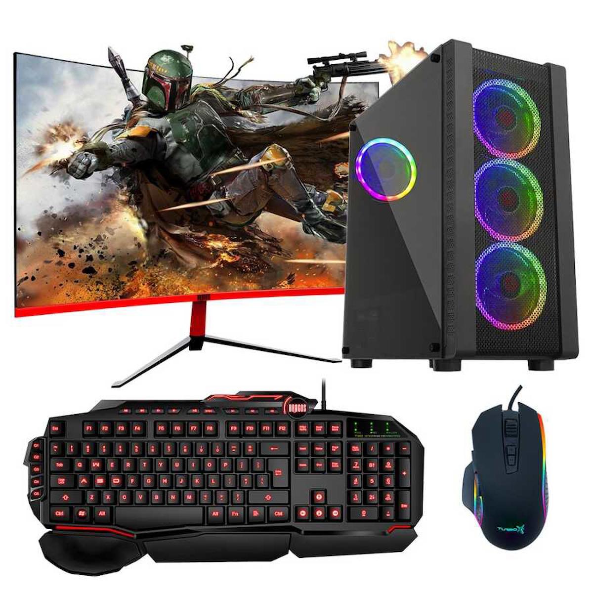 Dragos DRx840 Harici Radeon RX 550 Ekran Kartlı Intel Core i3 6100T 8 GB DDR4 256 GB SSD 27 inç FULL HD FreeDos Masaüstü Oyuncu Bilgisayarı