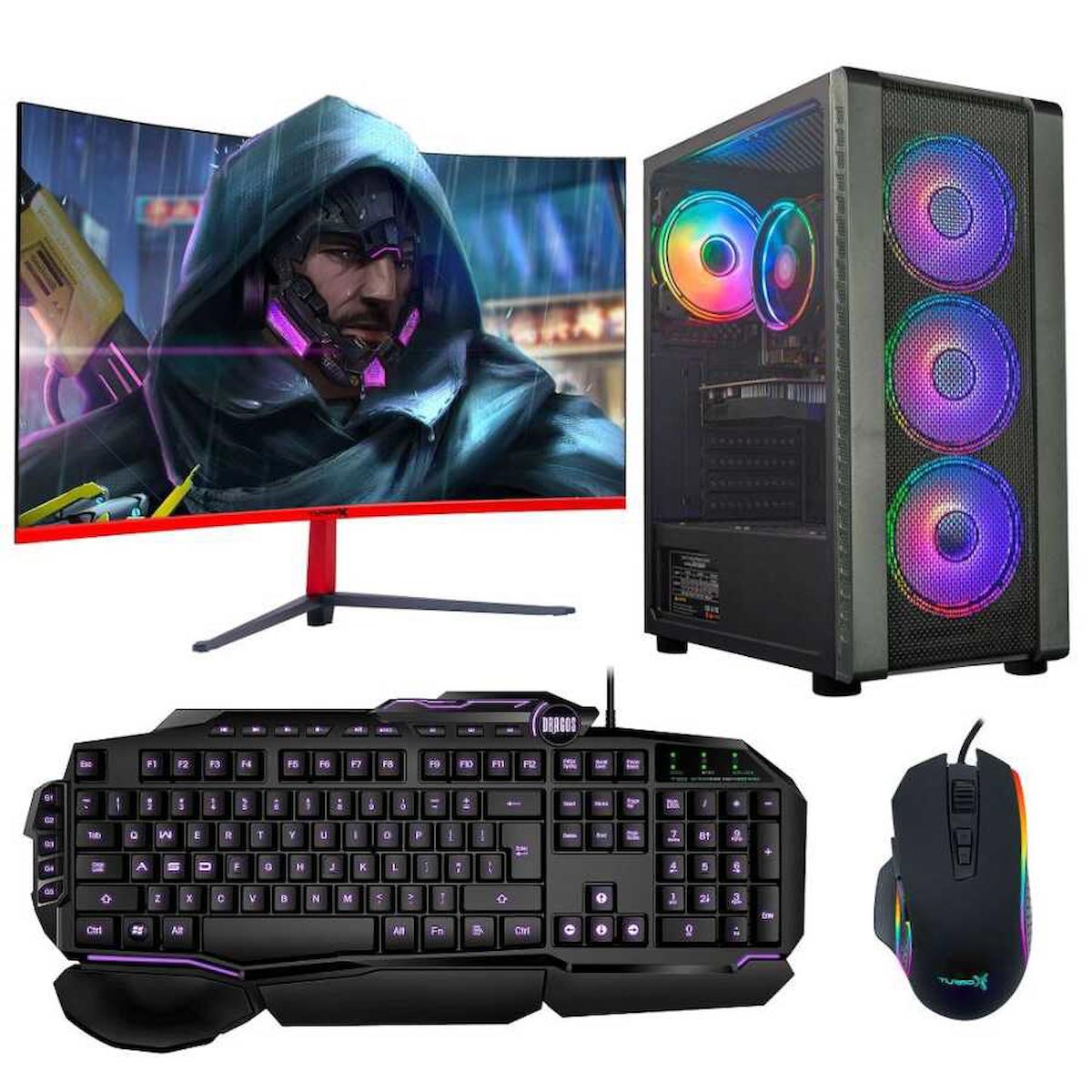 Turbox Tx1033 Harici GeForce GTX 750 Ti Ekran Kartlı Intel Core i5 4440 16 GB DDR3 256 GB SSD 27 inç FULL HD FreeDos Masaüstü Oyuncu Bilgisayarı