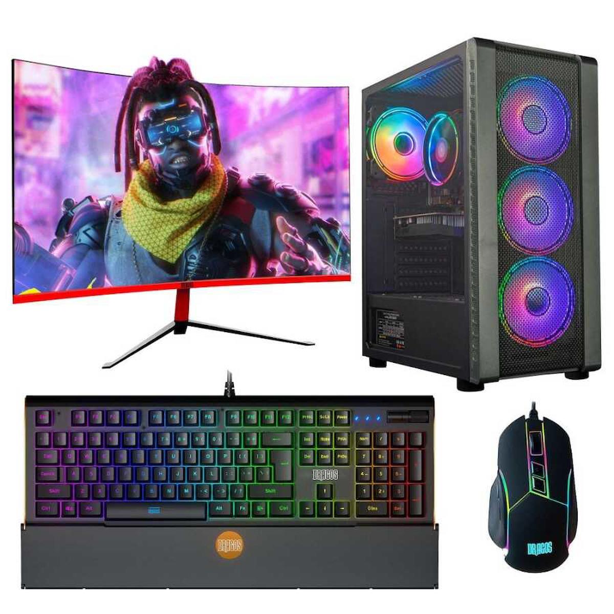 Dragos DRx815 Harici GeForce GTX 750 Ti Ekran Kartlı Intel Core i5 6400 8 GB DDR4 256 GB SSD 27 inç FULL HD FreeDos Masaüstü Oyuncu Bilgisayarı