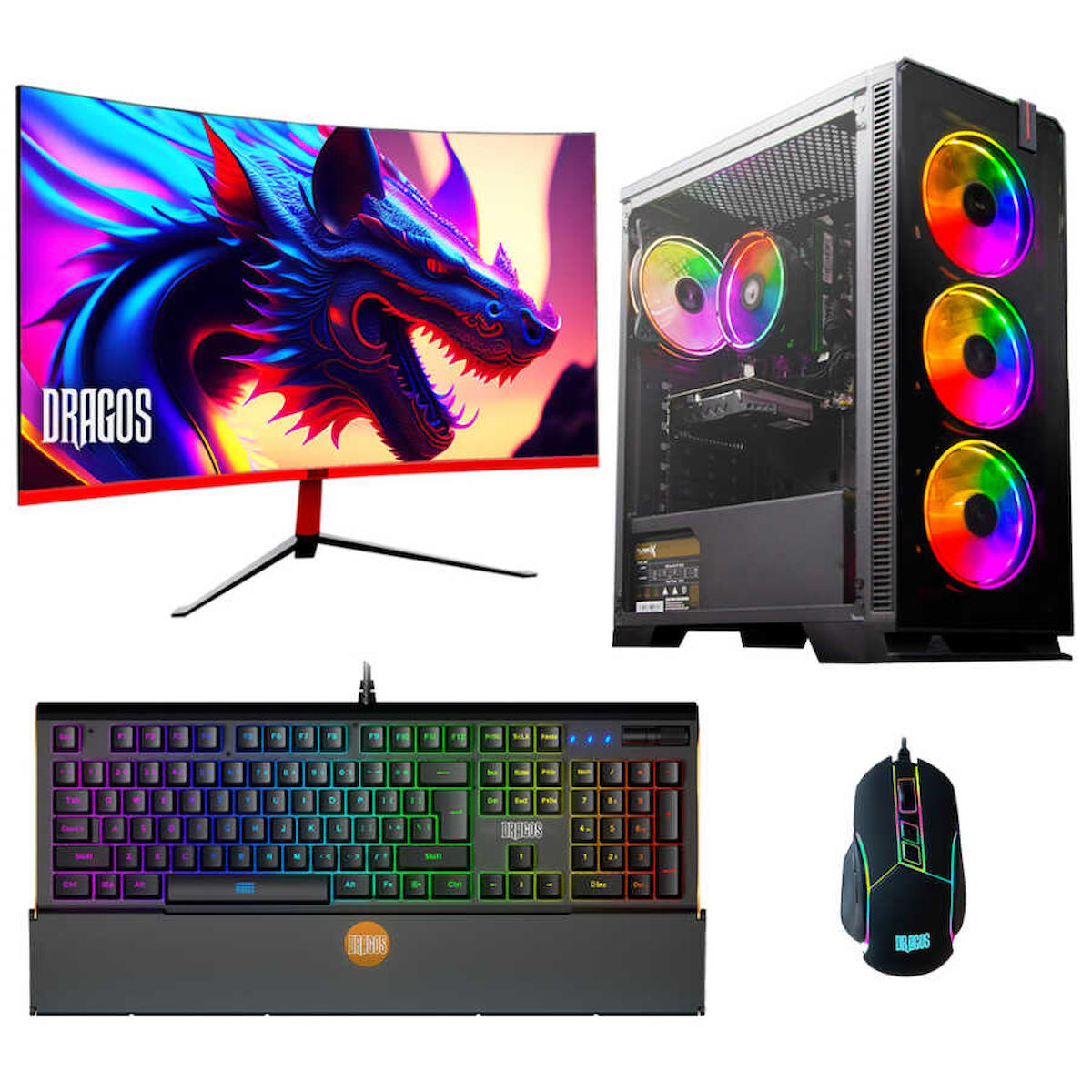Dragos DRx4439 Harici GeForce RTX 4060 Ti Ekran Kartlı AMD Ryzen 5600 32 GB DDR4 512 GB SSD 27 inç FULL HD FreeDos Masaüstü Oyuncu Bilgisayarı
