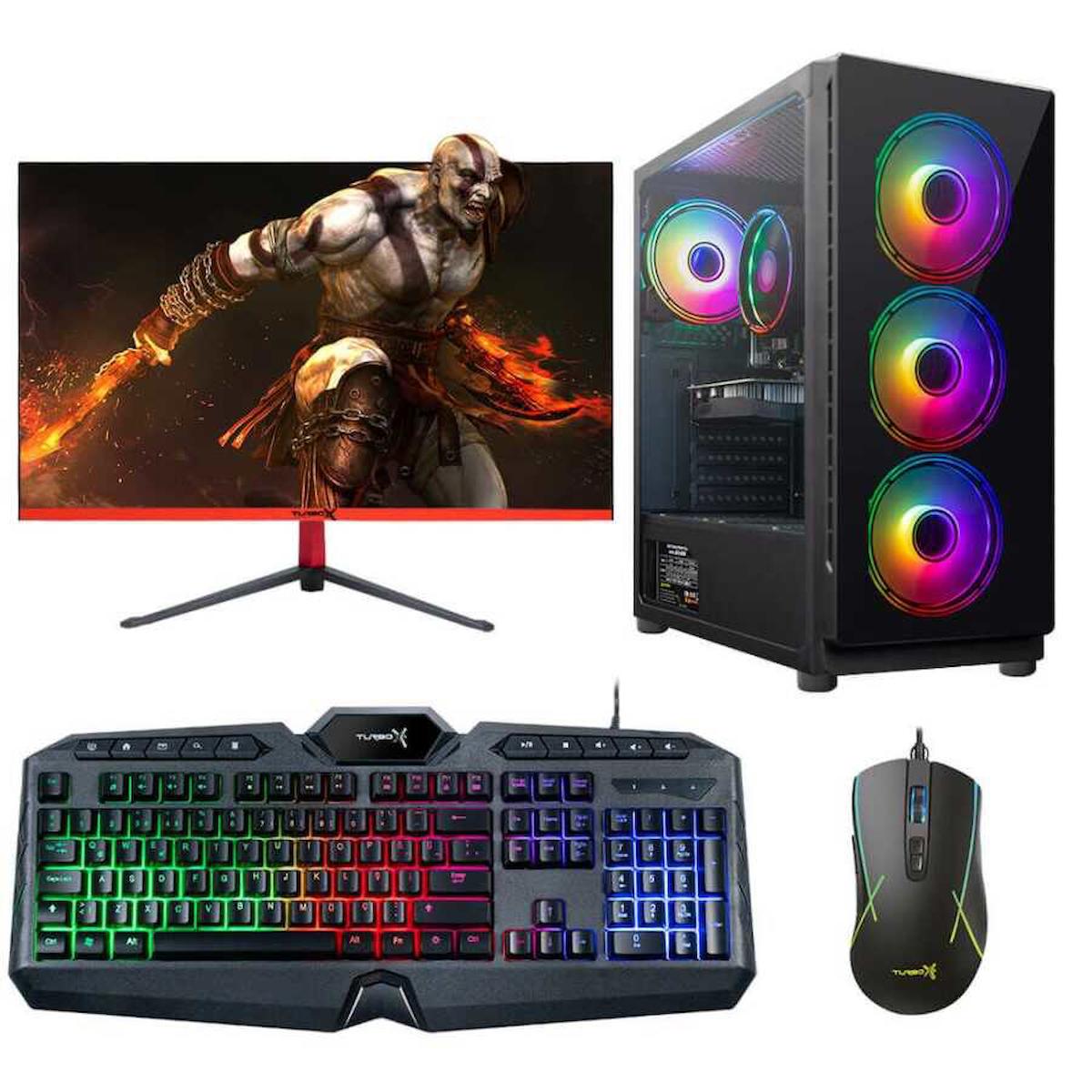 Turbox Tx652 Harici GeForce GTX 1050 Ti Ekran Kartlı Intel Core i5 3470 16 GB DDR3 128 GB SSD 27 inç FULL HD FreeDos Masaüstü Oyuncu Bilgisayarı