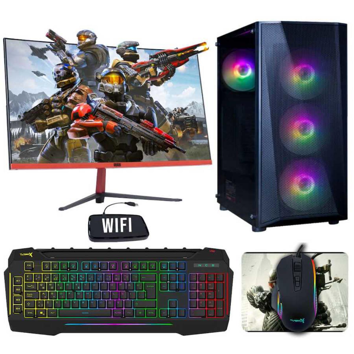 Dragos DRx1844 Harici GeForce GTX 1050 Ti Ekran Kartlı Intel Core i5 10400F 16 GB DDR4 256 GB SSD 23.6 inç FULL HD FreeDos Masaüstü Oyuncu Bilgisayarı