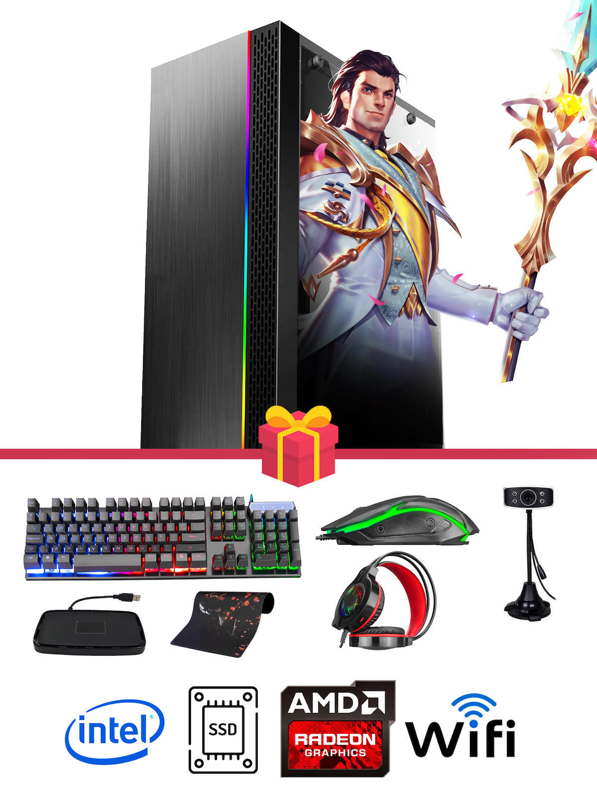 Ramtech DG209 X5660 Harici Radeon RX 550 Ekran Kartlı Intel Xeon X5660 32 GB DDR3 256 GB SSD FreeDos Masaüstü Oyuncu Bilgisayarı