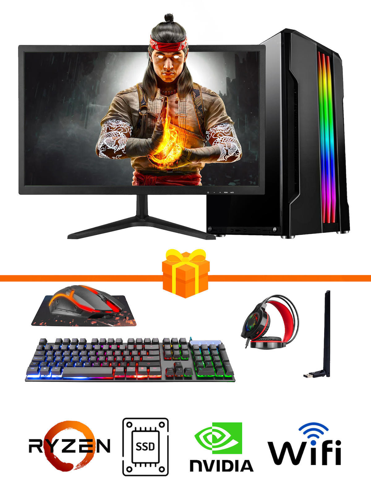 Ramtech Gaming RG505-0136 Harici GeForce GTX 1650 Ekran Kartlı AMD Ryzen 5500 32 GB DDR4 256 GB SSD 21.5 inç FULL HD FreeDos Masaüstü Oyuncu Bilgisayarı