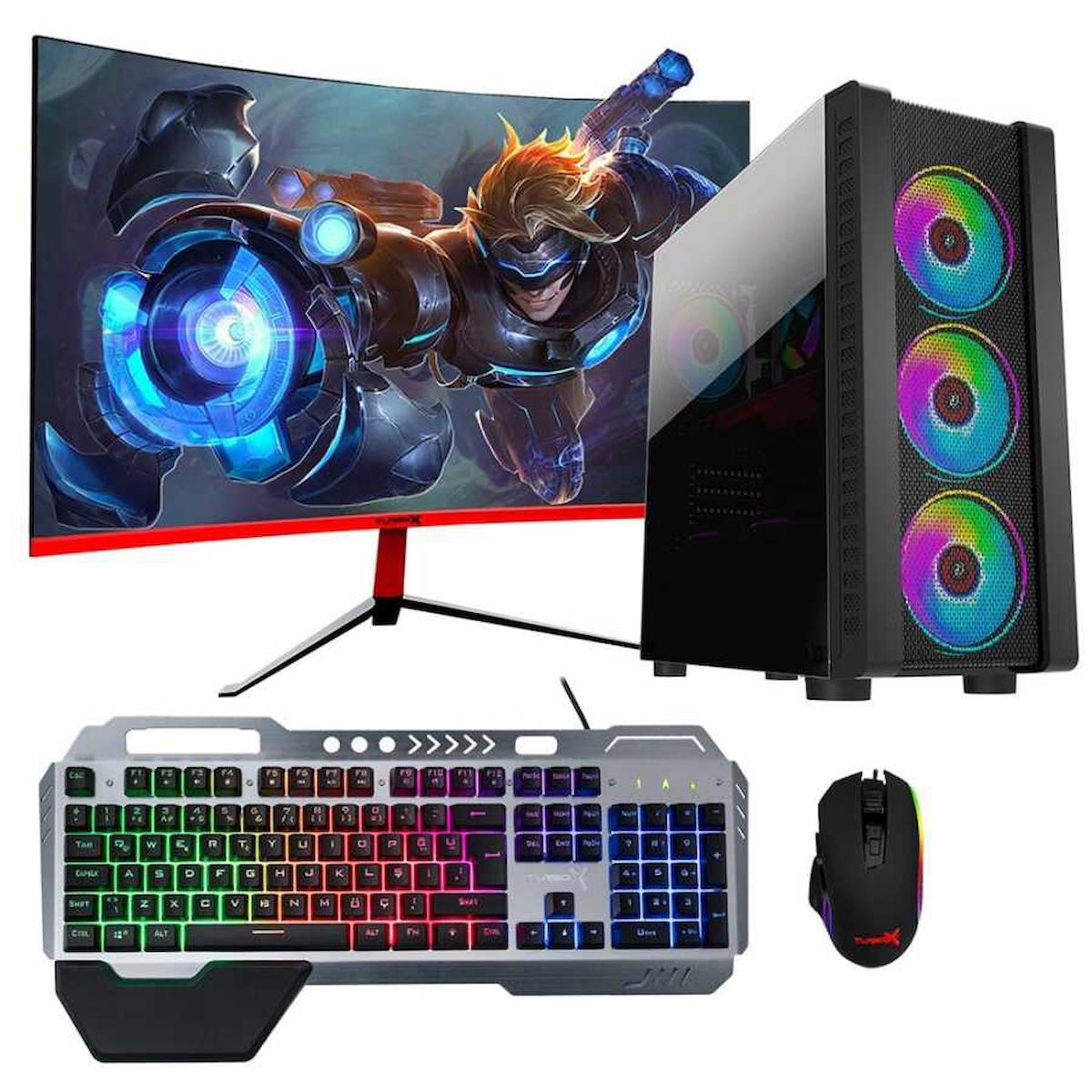 Turbox Tx342 Harici Radeon RX 550 Ekran Kartlı Intel Core i5 4440 8 GB DDR3 256 GB SSD 23.6 inç FULL HD FreeDos Masaüstü Oyuncu Bilgisayarı