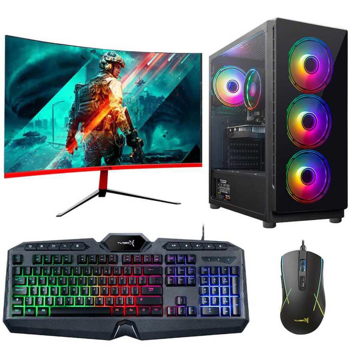 Turbox Tx149 Harici GeForce GT 740 Ekran Kartlı Intel Core 2600 8 GB DDR3 256 GB SSD 23.6 inç FULL HD FreeDos Masaüstü Oyuncu Bilgisayarı
