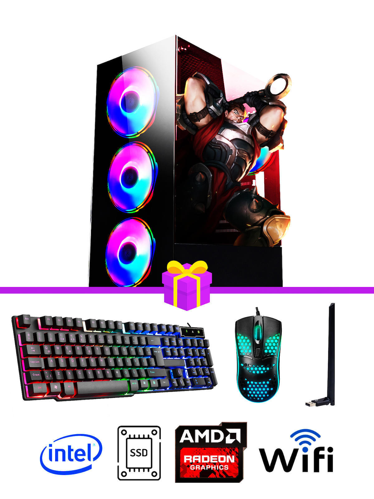 Ramtech Full Force FF426 Harici Radeon RX 580 Ekran Kartlı Intel Core i7-10700F 16 GB DDR4 512 GB SSD FreeDos Masaüstü Oyuncu Bilgisayarı
