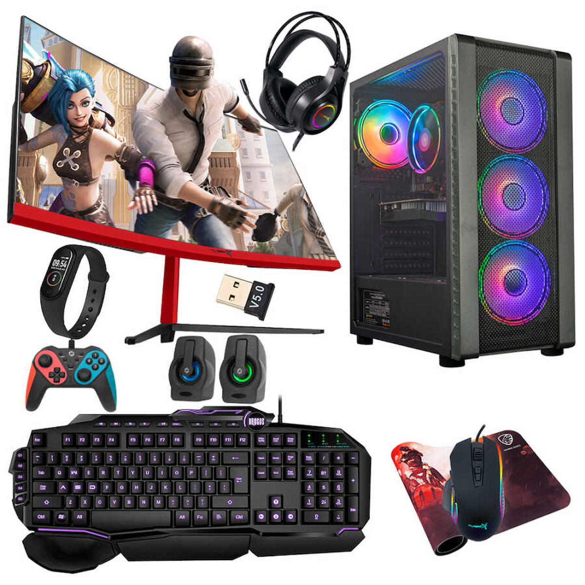 Turbox Tx4148 Harici GeForce GTX 1050 Ti Ekran Kartlı Intel Core i5 4440 16 GB DDR3 1 TB SSD 23.6 inç FULL HD FreeDos Masaüstü Oyuncu Bilgisayarı