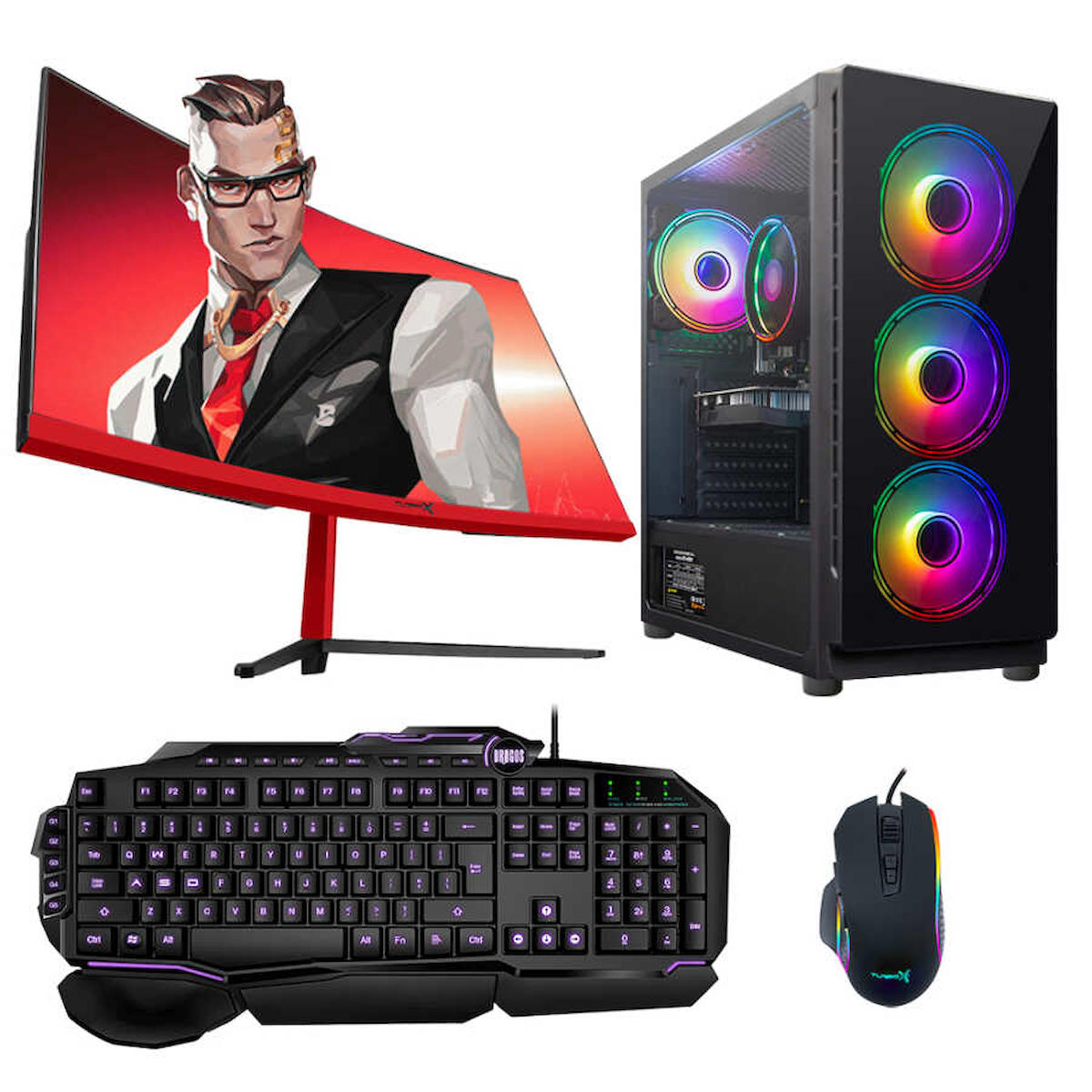 Turbox Tx4404 Harici Radeon RX 560 Ekran Kartlı Intel Core i5 6400 16 GB DDR4 1 TB SSD 27 inç FULL HD FreeDos Masaüstü Oyuncu Bilgisayarı