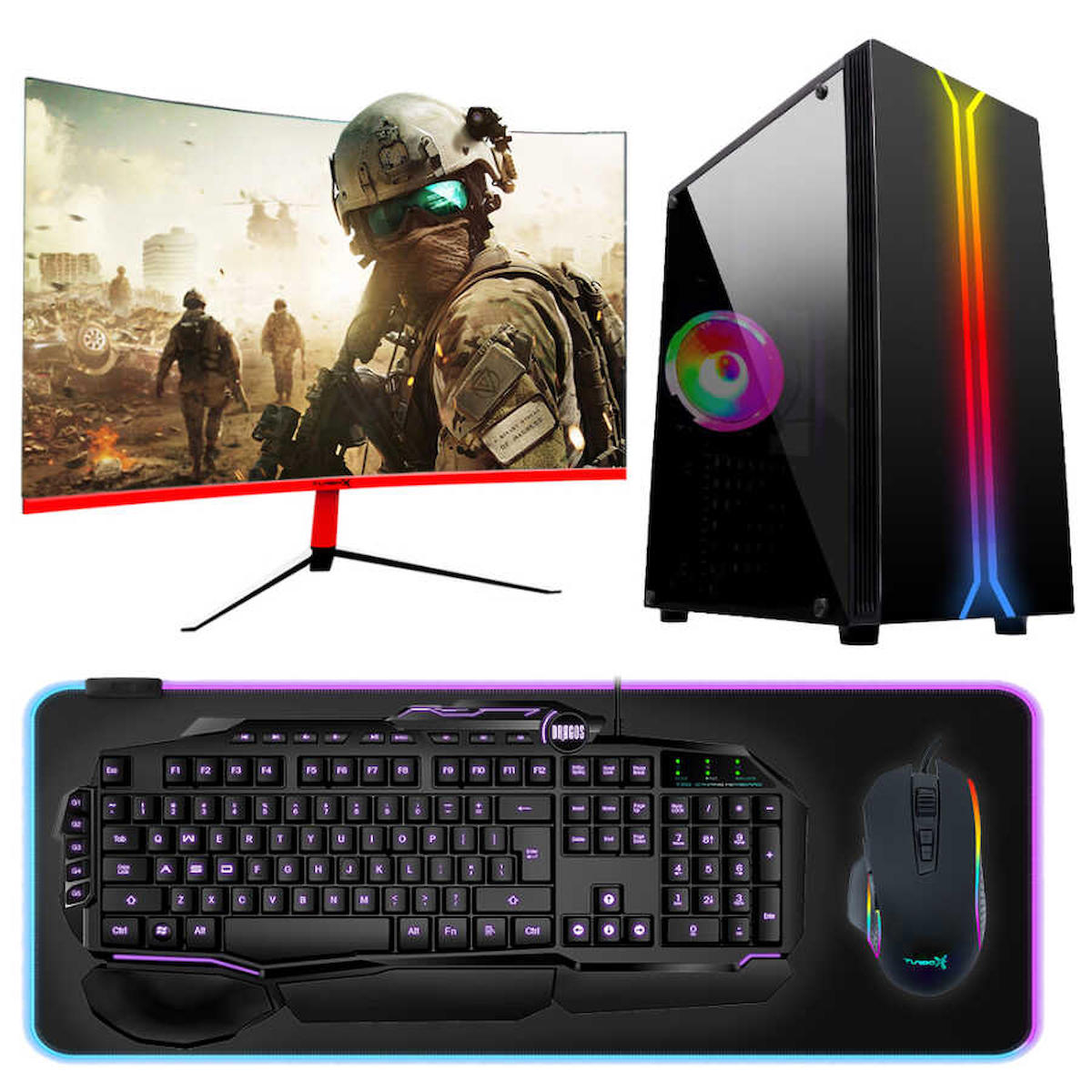 Turbox Tx3972 Harici Radeon R7 240 Ekran Kartlı Intel Core i7 4770 16 GB DDR3 512 GB SSD 23.6 inç FULL HD FreeDos Masaüstü Oyuncu Bilgisayarı