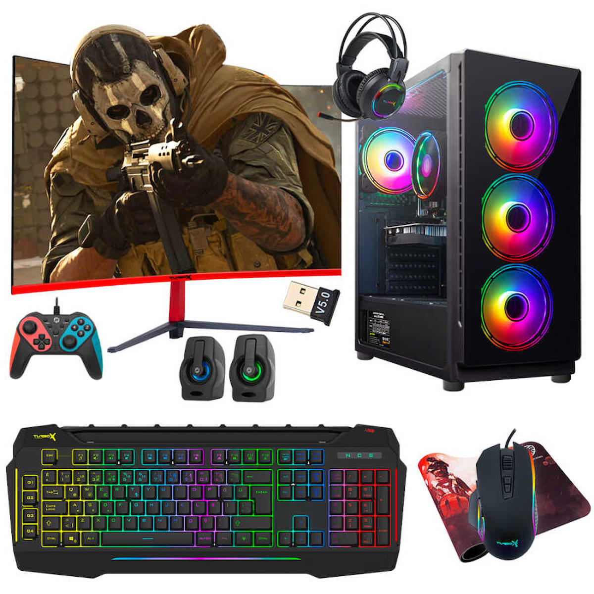 Turbox Tx4118 Harici Radeon RX 550 Ekran Kartlı Intel Core i5 3470 16 GB DDR3 1 TB SSD 23.6 inç FULL HD FreeDos Masaüstü Oyuncu Bilgisayarı