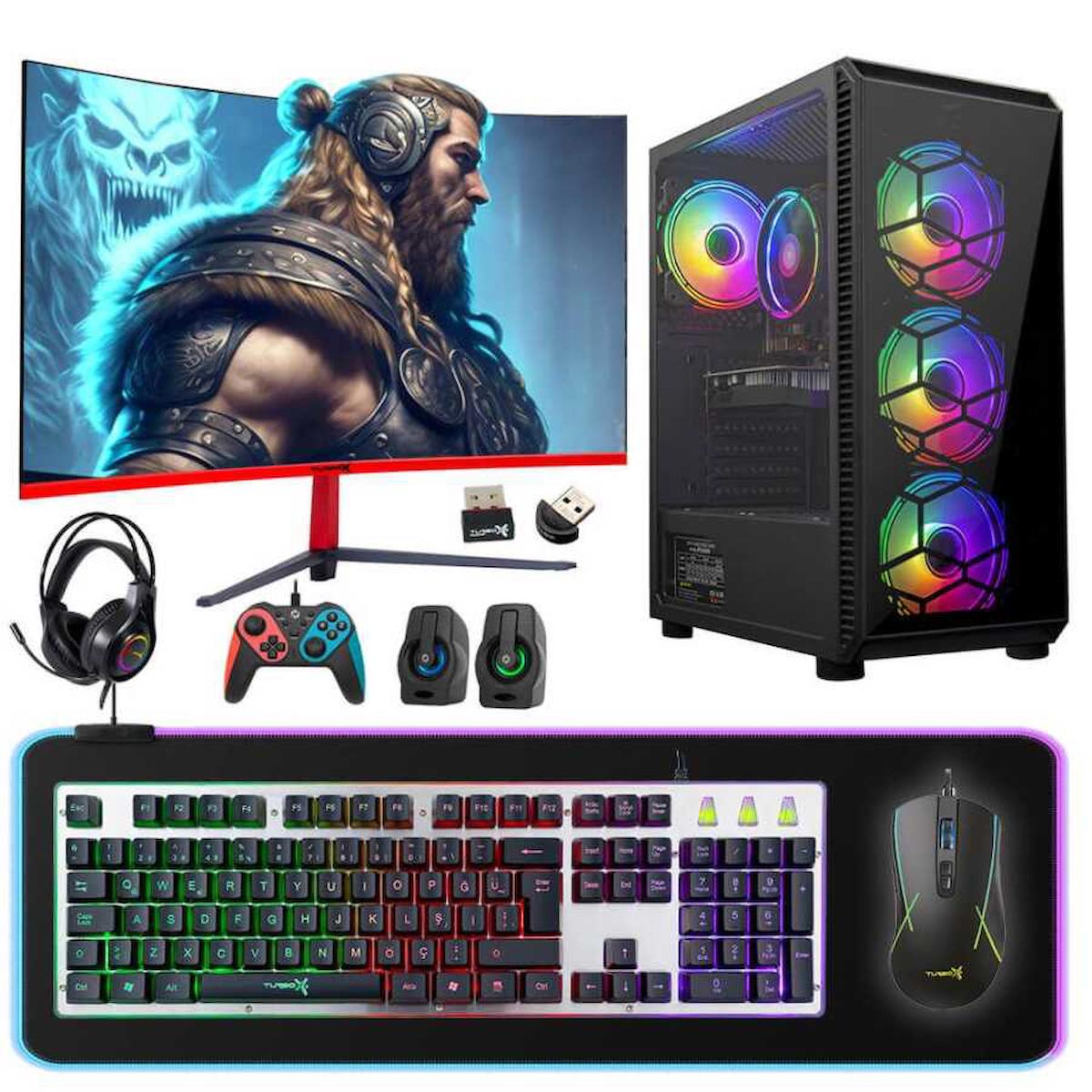Turbox Tx3072 Harici Radeon R7 240 Ekran Kartlı Intel Core i5 3470 16 GB DDR3 256 GB SSD 27 inç FULL HD FreeDos Masaüstü Oyuncu Bilgisayarı