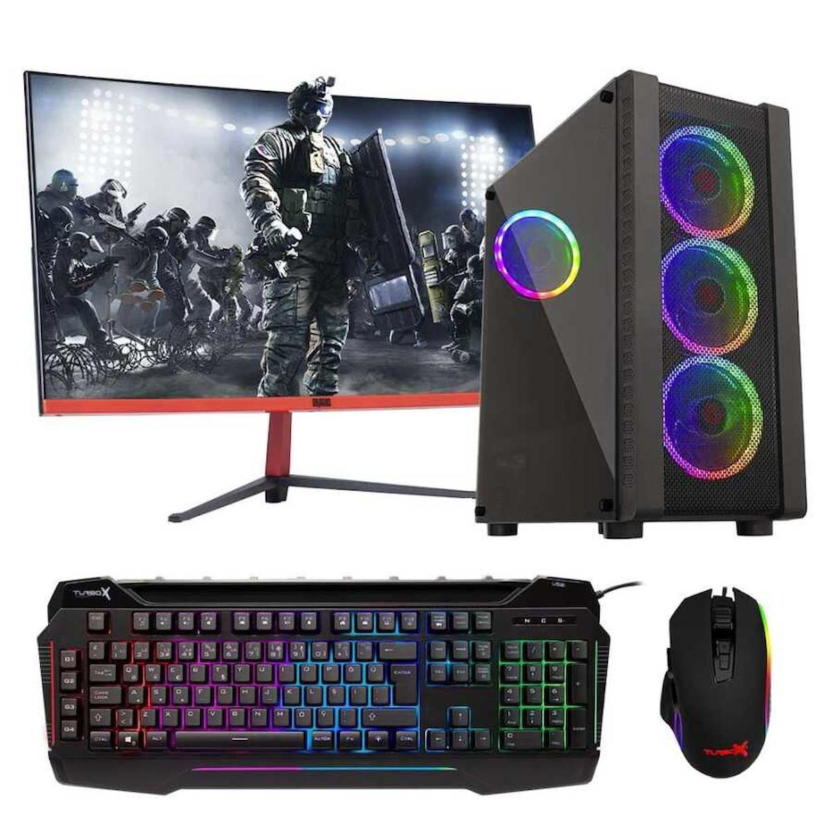 Turbox Tx1152 Harici GeForce GT 740 Ekran Kartlı Intel Core i5 3470 8 GB DDR3 256 GB SSD 23.6 inç FULL HD FreeDos Masaüstü Oyuncu Bilgisayarı