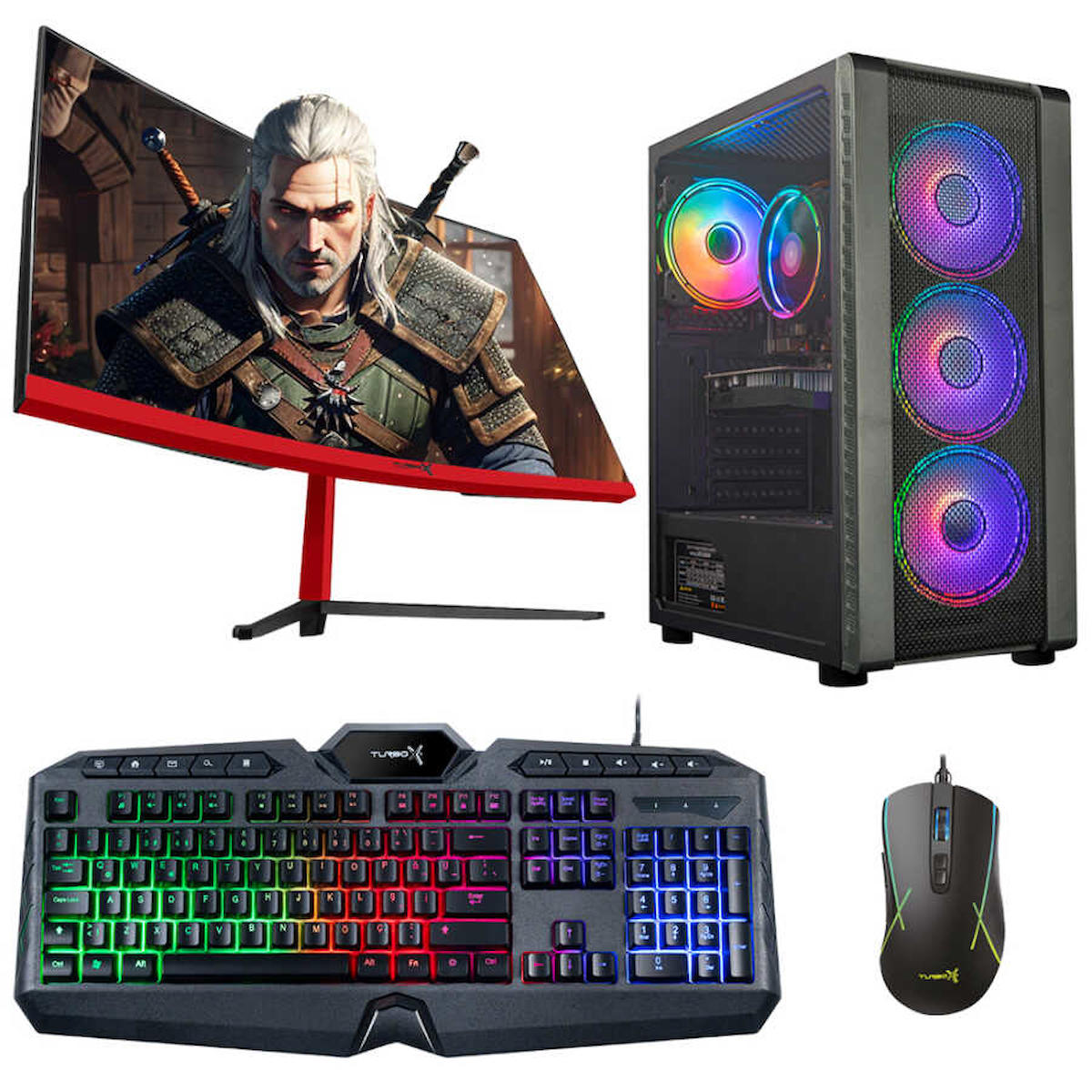 Turbox Tx4254 Harici Radeon RX 580 Ekran Kartlı Intel Core i3 6100 16 GB DDR4 512 GB SSD 23.6 inç FULL HD FreeDos Masaüstü Oyuncu Bilgisayarı