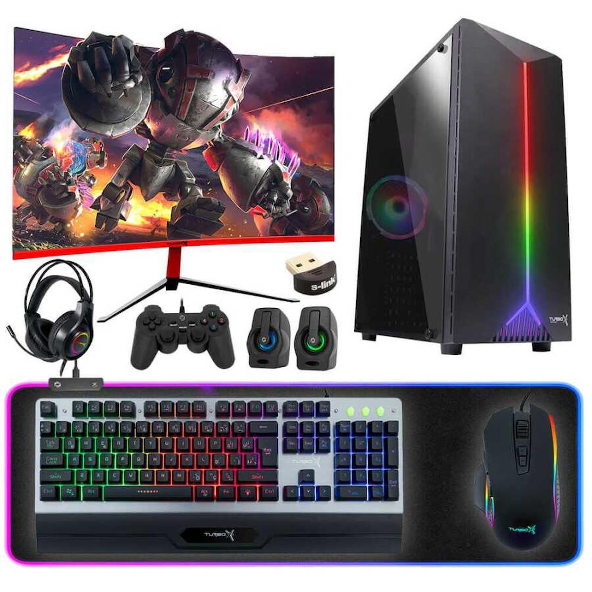 Turbox Tx2832 Harici Radeon R7 240 Ekran Kartlı Intel Core i7 860 16 GB DDR3 512 GB SSD 23.6 inç FULL HD FreeDos Masaüstü Oyuncu Bilgisayarı