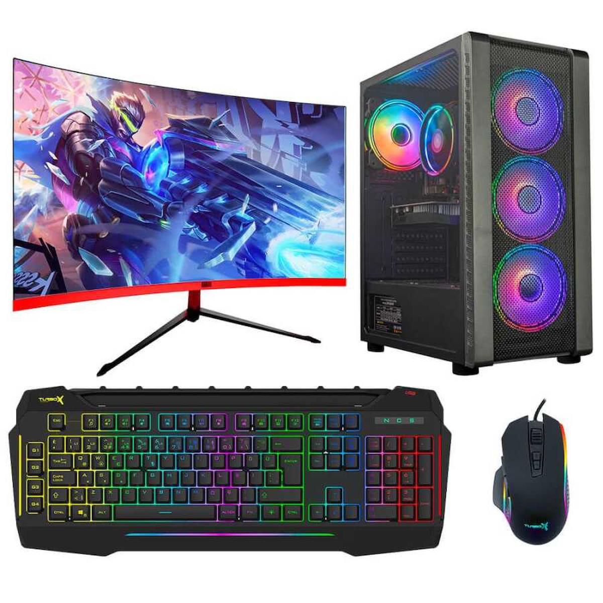 Dragos DRx3884 Harici GeForce GTX 1660 Ti Ekran Kartlı Intel Core i5 10400F 8 GB DDR4 256 GB SSD 23.6 inç FULL HD FreeDos Masaüstü Oyuncu Bilgisayarı