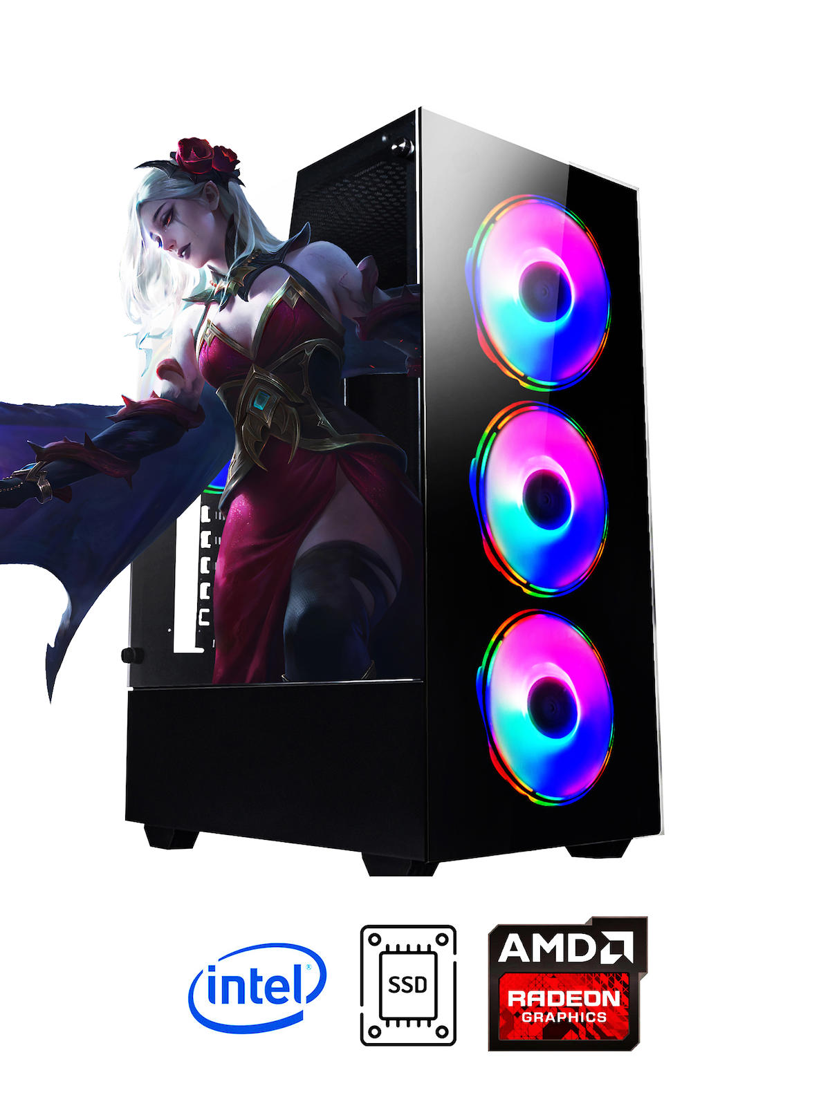 Ramtech DG382 Harici Radeon RX 560 Ekran Kartlı Intel Core i5 3470 16 GB DDR3 256 GB SSD FreeDos Masaüstü Oyuncu Bilgisayarı
