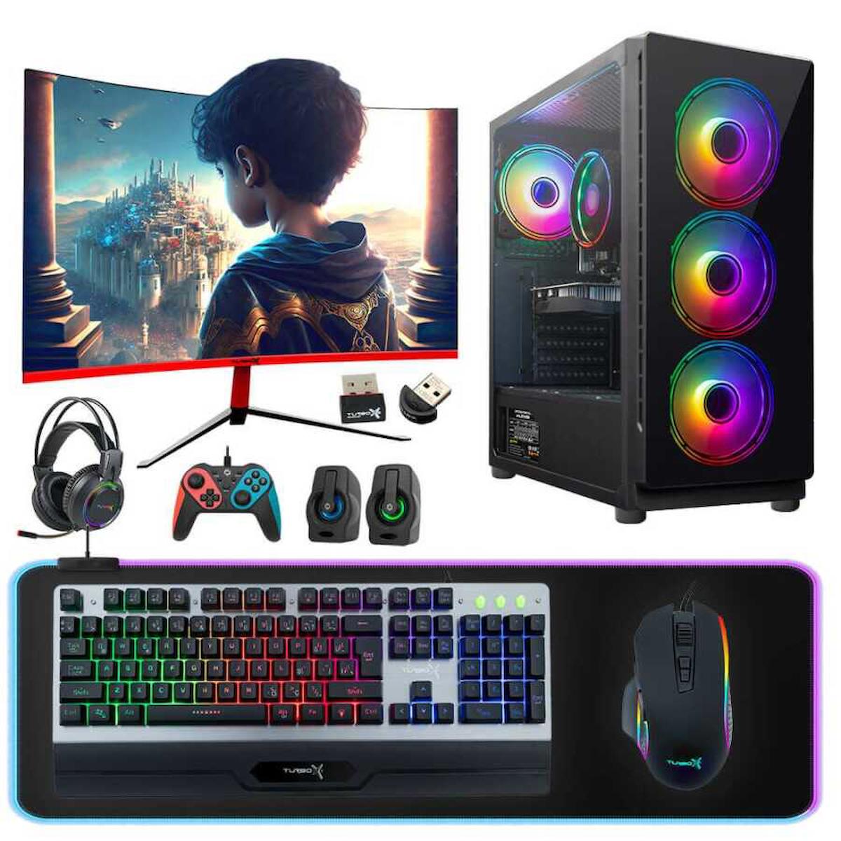Turbox Tx3088 Harici GeForce GTX 750 Ti Ekran Kartlı Intel Core i7 3770 16 GB DDR3 256 GB SSD 23.6 inç FULL HD FreeDos Masaüstü Oyuncu Bilgisayarı