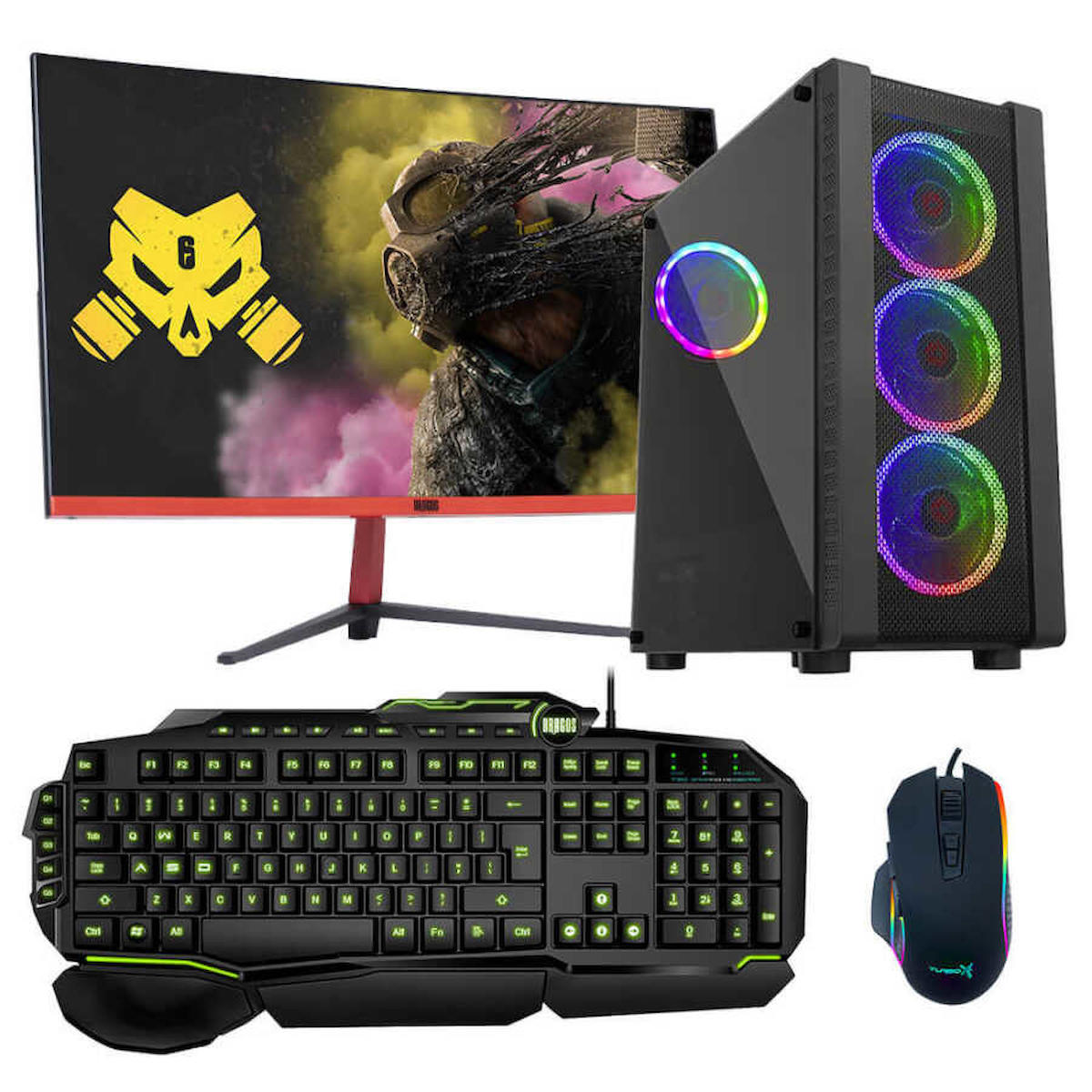 Dragos DRx803 Harici GeForce GTX 750 Ti Ekran Kartlı Intel Core i5 6400 8 GB DDR4 256 GB SSD 23.6 inç FULL HD FreeDos Masaüstü Oyuncu Bilgisayarı