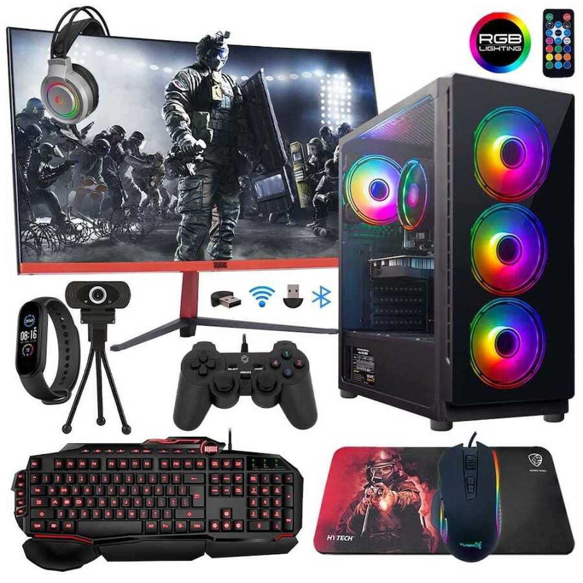 Dragos DRx843 Harici Radeon RX 550 Ekran Kartlı Intel Core i3 10100F 16 GB DDR4 256 GB SSD 23.6 inç FULL HD FreeDos Masaüstü Oyuncu Bilgisayarı