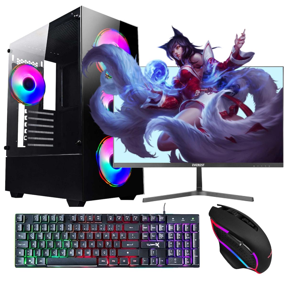 Oleas GMX70 Harici GeForce GTX 1050 Ti Ekran Kartlı Intel Core i5 3470 16 GB DDR3 256 GB SSD 23.8 inç FULL HD FreeDos Masaüstü Oyuncu Bilgisayarı