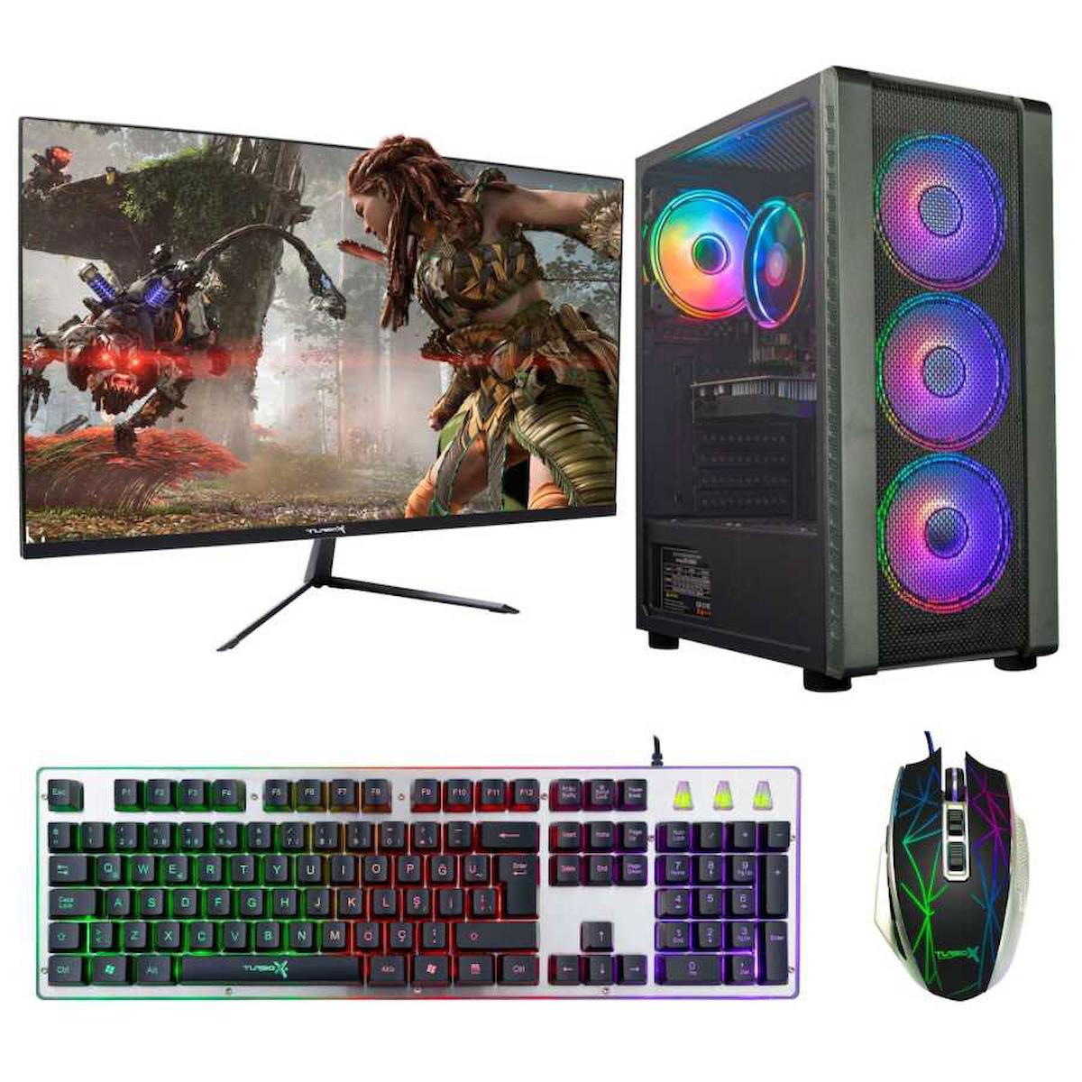 Turbox Tx895 Harici GeForce GT 740 Ekran Kartlı Intel Core i5 2400 8 GB DDR3 256 GB SSD 23.6 inç FULL HD FreeDos Masaüstü Oyuncu Bilgisayarı