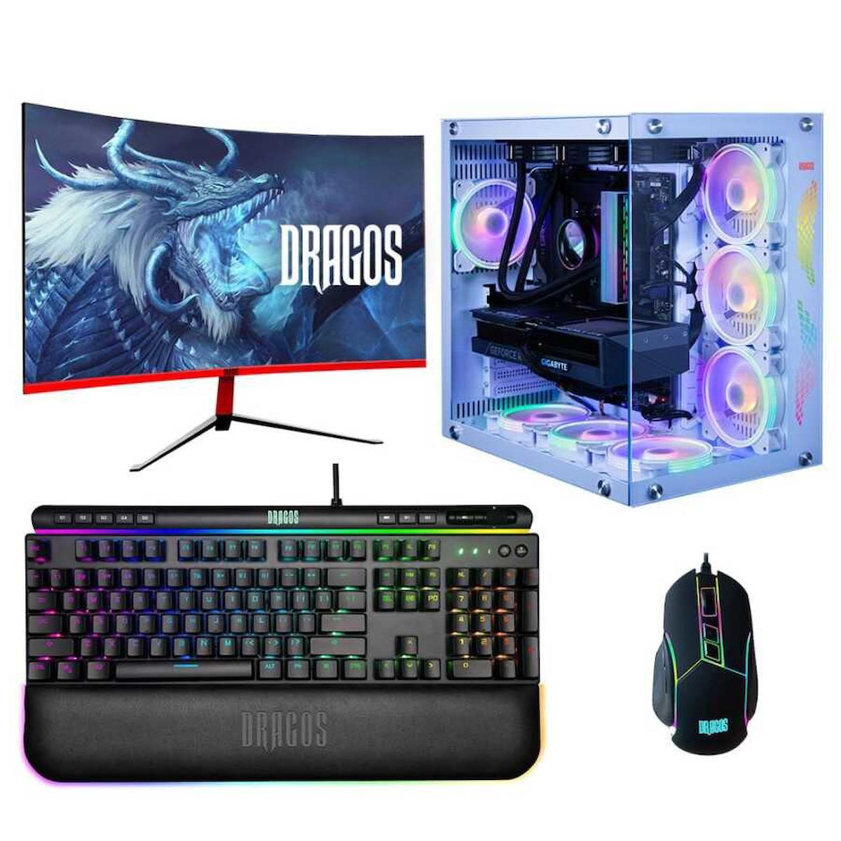 Dragos DRx2226 Harici GeForce RTX 3070 Ti Ekran Kartlı AMD Ryzen 5700X 16 GB DDR4 512 GB SSD 27 inç FULL HD FreeDos Masaüstü Oyuncu Bilgisayarı