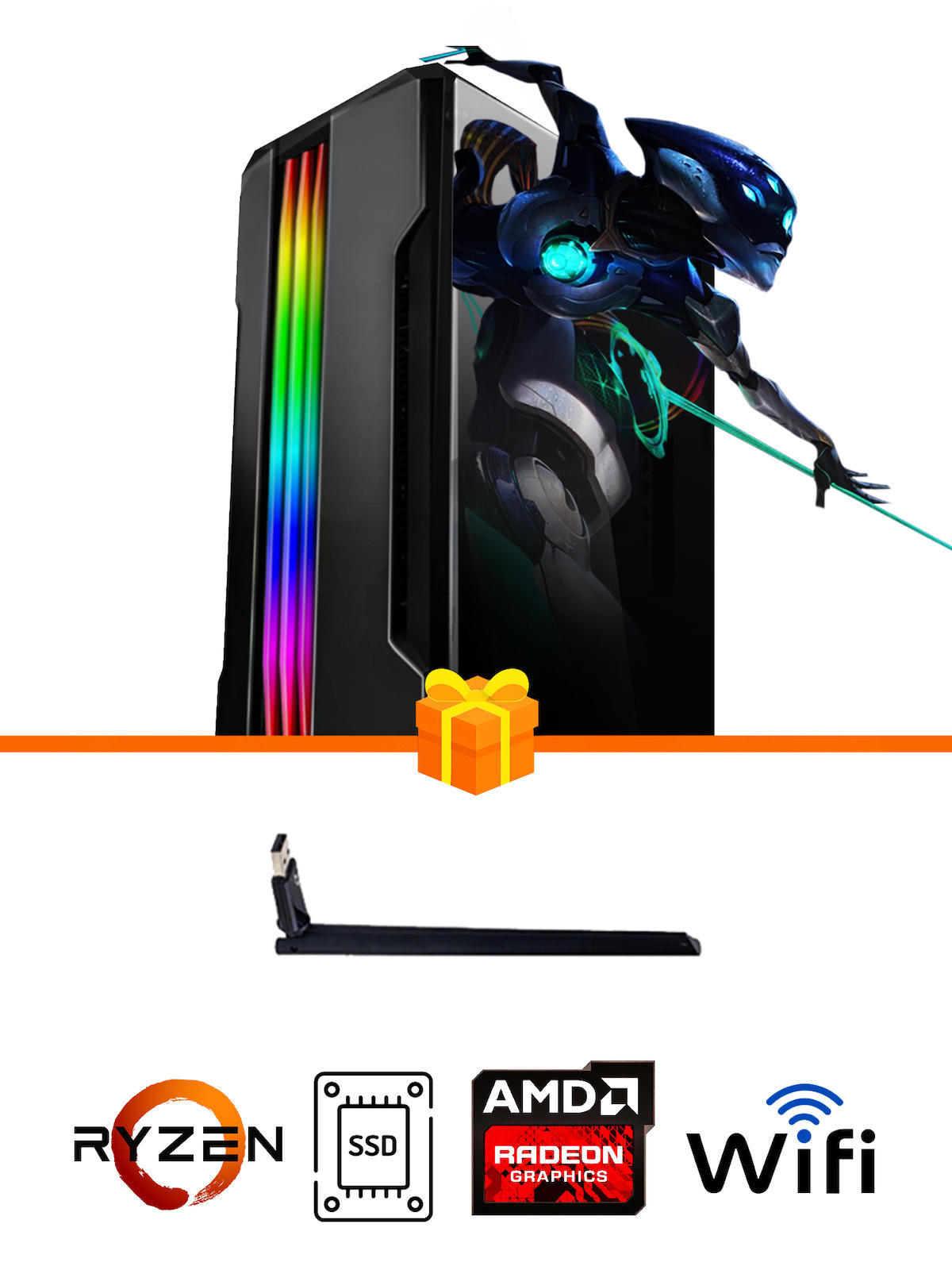 Ramtech Gaming RG505-047 Harici Radeon RX 550 Ekran Kartlı AMD Ryzen 5500 32 GB DDR4 512 GB SSD FreeDos Masaüstü Oyuncu Bilgisayarı