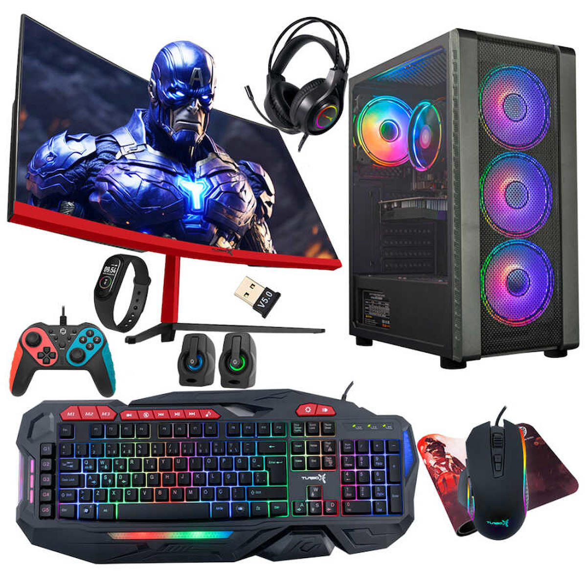 Turbox Tx4242 Harici Radeon RX 580 Ekran Kartlı Intel Core i7 4770 16 GB DDR3 1 TB SSD 23.6 inç FULL HD FreeDos Masaüstü Oyuncu Bilgisayarı