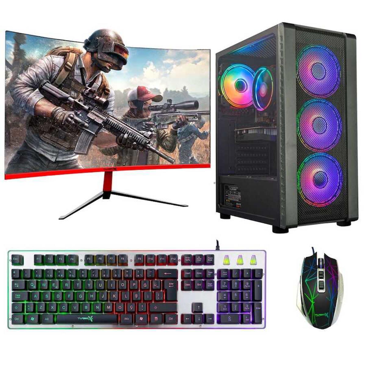 Turbox Tx111 Harici GeForce GTX 1050 Ti Ekran Kartlı Intel Core i5 4440 16 GB DDR3 256 GB SSD 23.6 inç FULL HD FreeDos Masaüstü Oyuncu Bilgisayarı