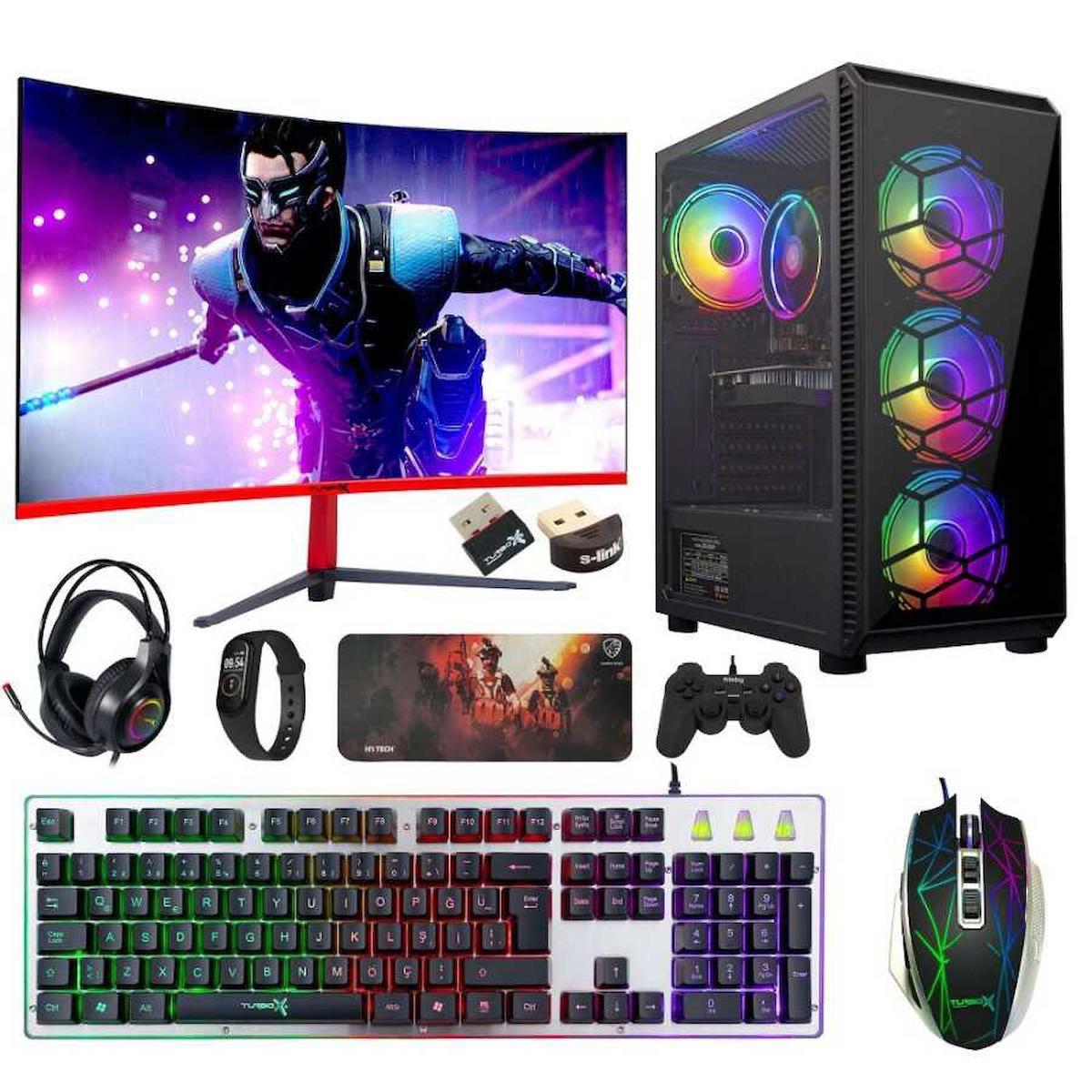 Turbox Tx2302 Harici GeForce GT 730 Ekran Kartlı Intel Core 2600 16 GB DDR3 256 GB SSD 27 inç FULL HD FreeDos Masaüstü Oyuncu Bilgisayarı