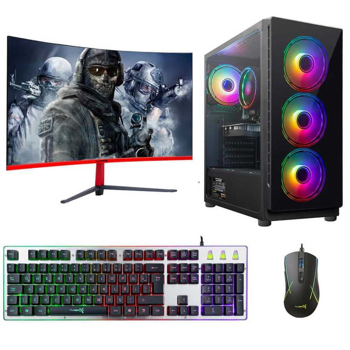 Turbox Tx3660 Harici Radeon R7 240 Ekran Kartlı Intel Core 2600 8 GB DDR3 256 GB SSD 27 inç FULL HD FreeDos Masaüstü Oyuncu Bilgisayarı