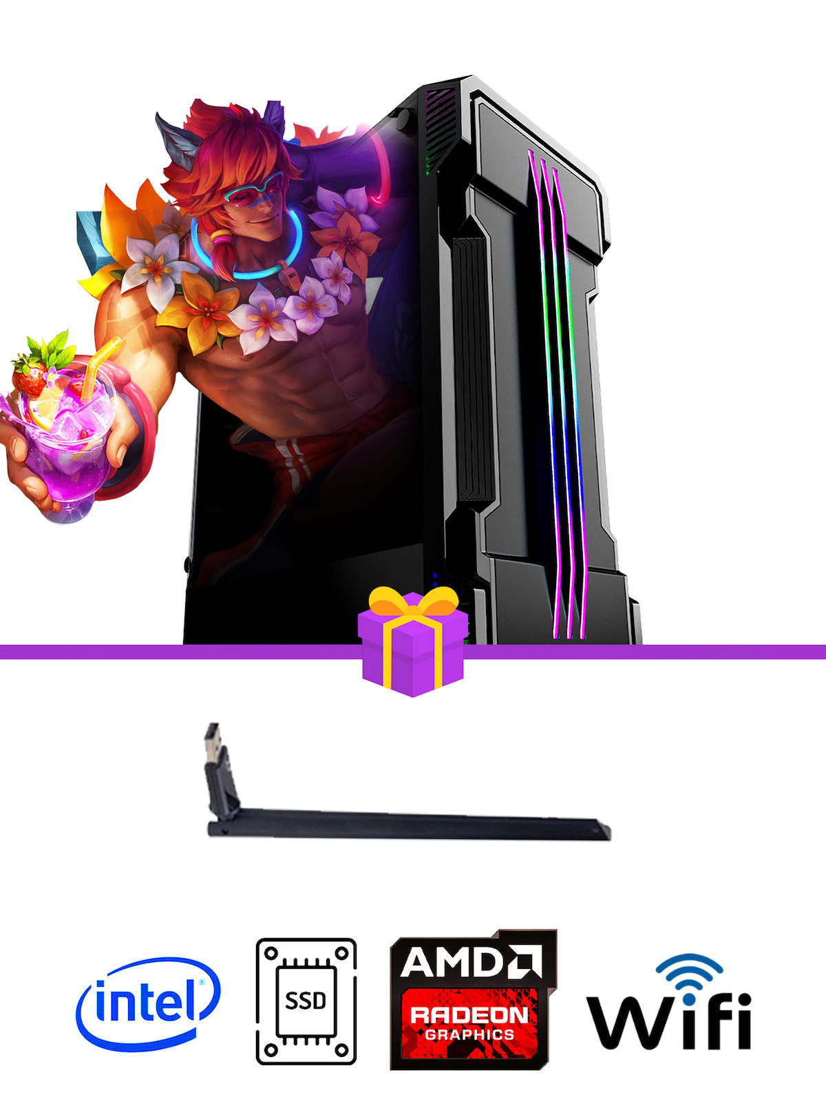 Ramtech TK101 İntel Harici Radeon RX 560 Ekran Kartlı Intel Core i5 3470 16 GB DDR4 240 GB SSD FreeDos Masaüstü Oyuncu Bilgisayarı