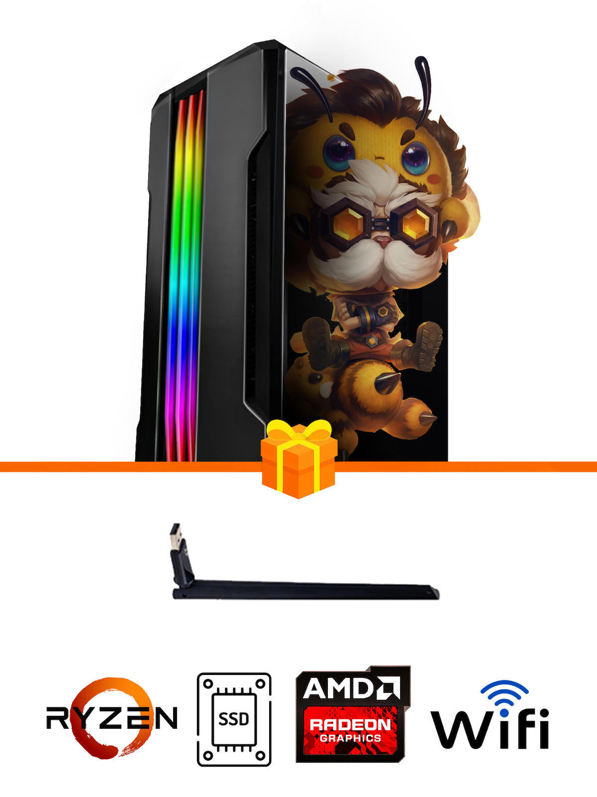Ramtech Gaming RG505-048 Harici Radeon RX 550 Ekran Kartlı AMD Ryzen 5500 32 GB DDR4 128 GB SSD FreeDos Masaüstü Oyuncu Bilgisayarı