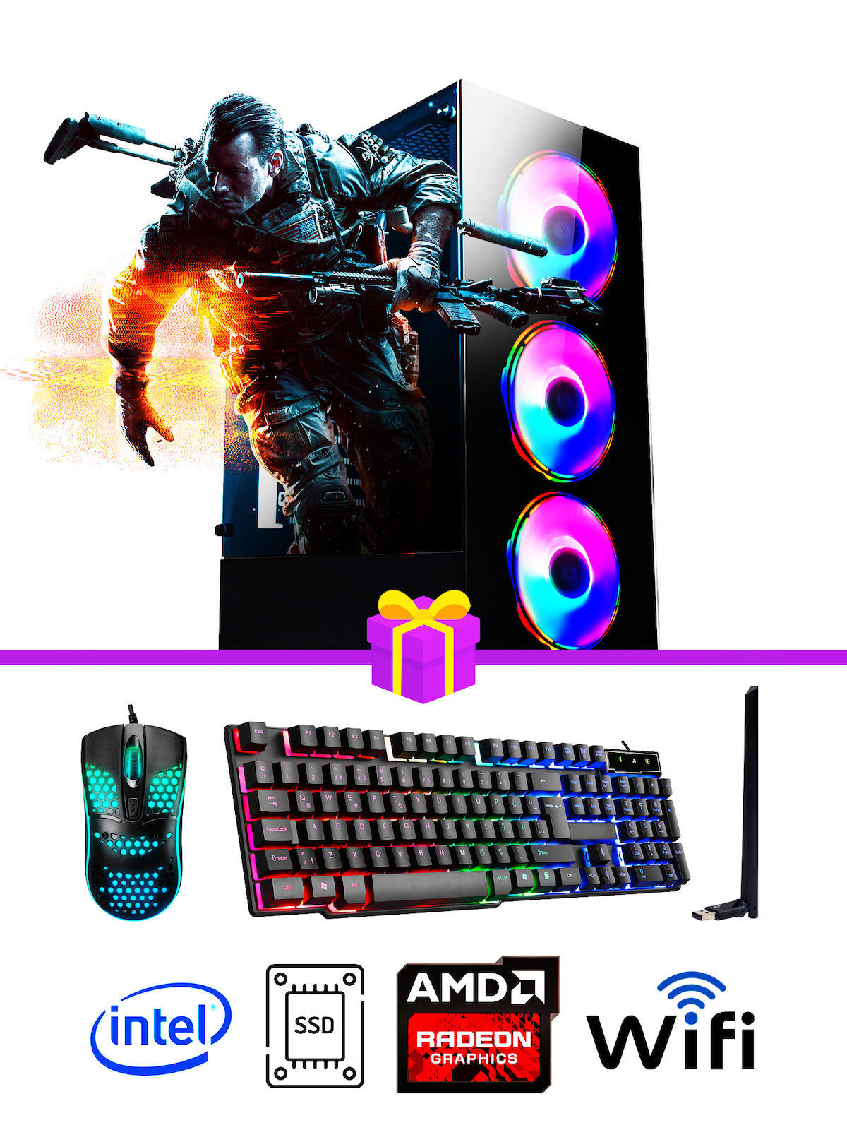 Ramtech Full Force FF428 Harici Radeon RX 580 Ekran Kartlı Intel Core i7-10700F 32 GB DDR4 512 GB SSD FreeDos Masaüstü Oyuncu Bilgisayarı