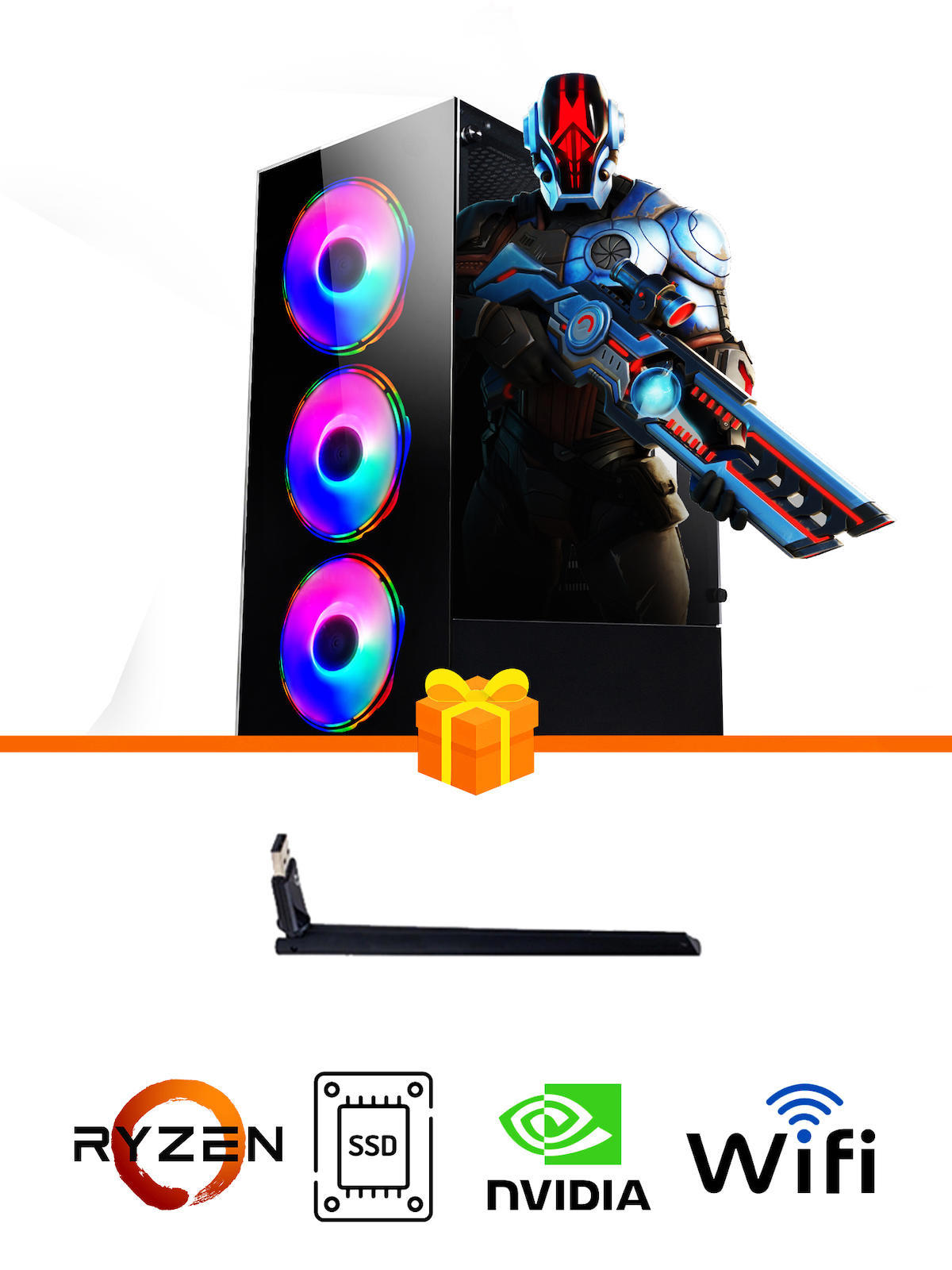 Ramtech Gaming RG505-009 Harici GeForce GT 740 Ekran Kartlı AMD Ryzen 5500 32 GB DDR4 256 GB SSD FreeDos Masaüstü Oyuncu Bilgisayarı