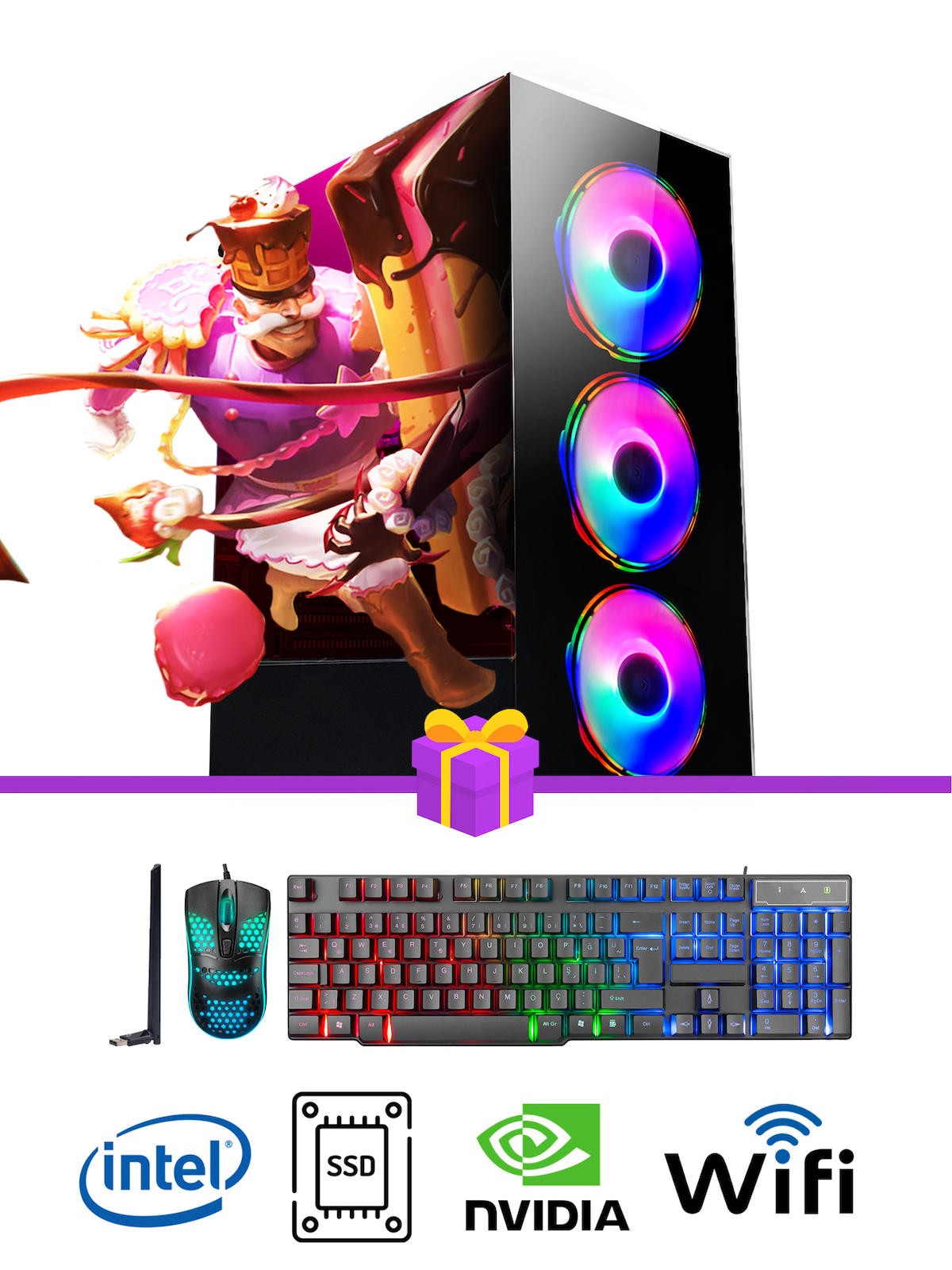 Ramtech Full Force FF545 Harici GeForce RTX 3050 Ekran Kartlı Intel Core i5 10400F 16 GB DDR4 256 GB SSD FULL HD FreeDos Masaüstü Oyuncu Bilgisayarı