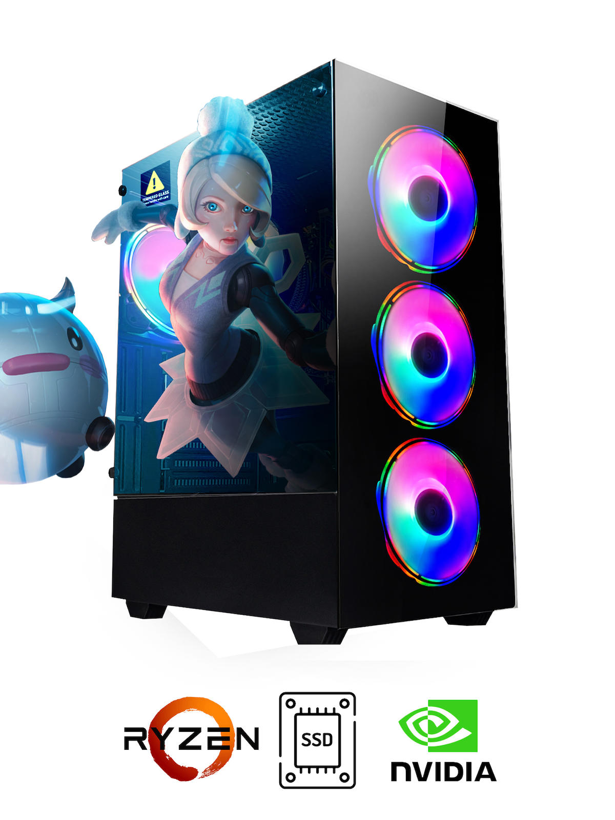 Ramtech RG175 Harici GeForce RTX 3050 Ekran Kartlı AMD Ryzen 5500 16 GB DDR4 512 GB SSD FreeDos Masaüstü Oyuncu Bilgisayarı