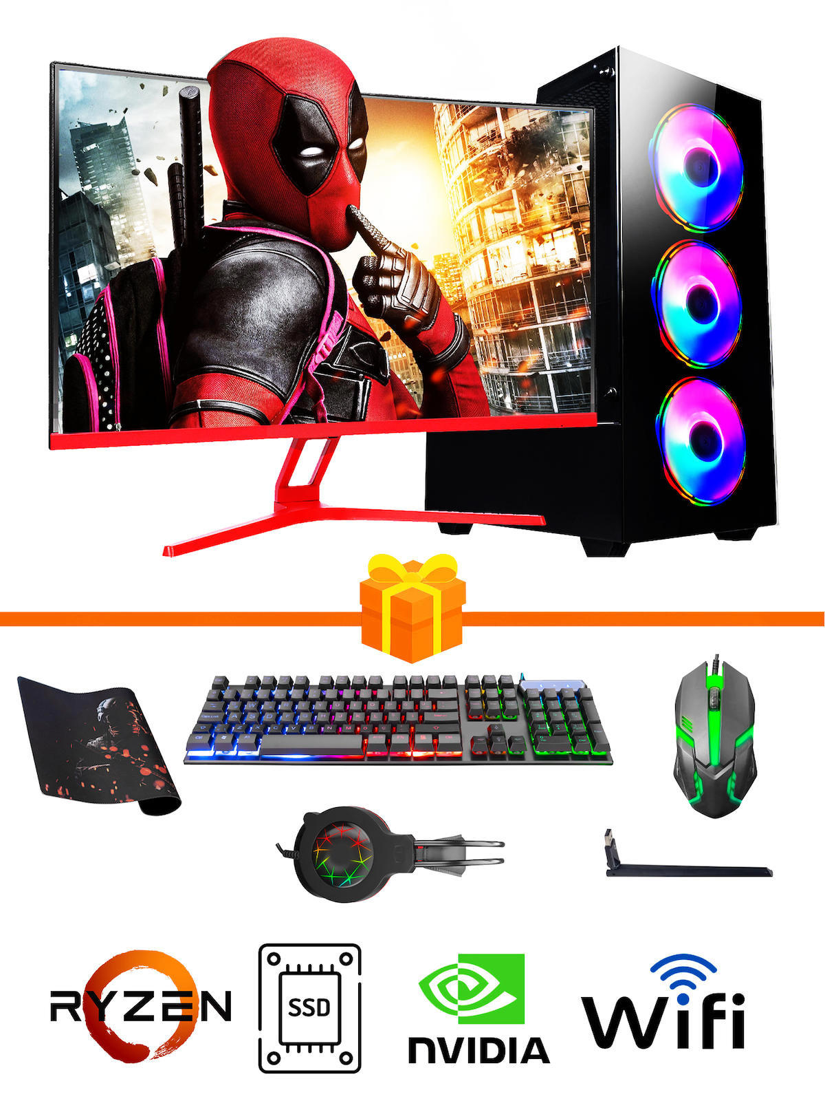 Ramtech Gaming RG505-0155 Harici GeForce GTX 1650 Ekran Kartlı AMD Ryzen 5500 16 GB DDR4 512 GB SSD 27 inç FULL HD FreeDos Masaüstü Oyuncu Bilgisayarı