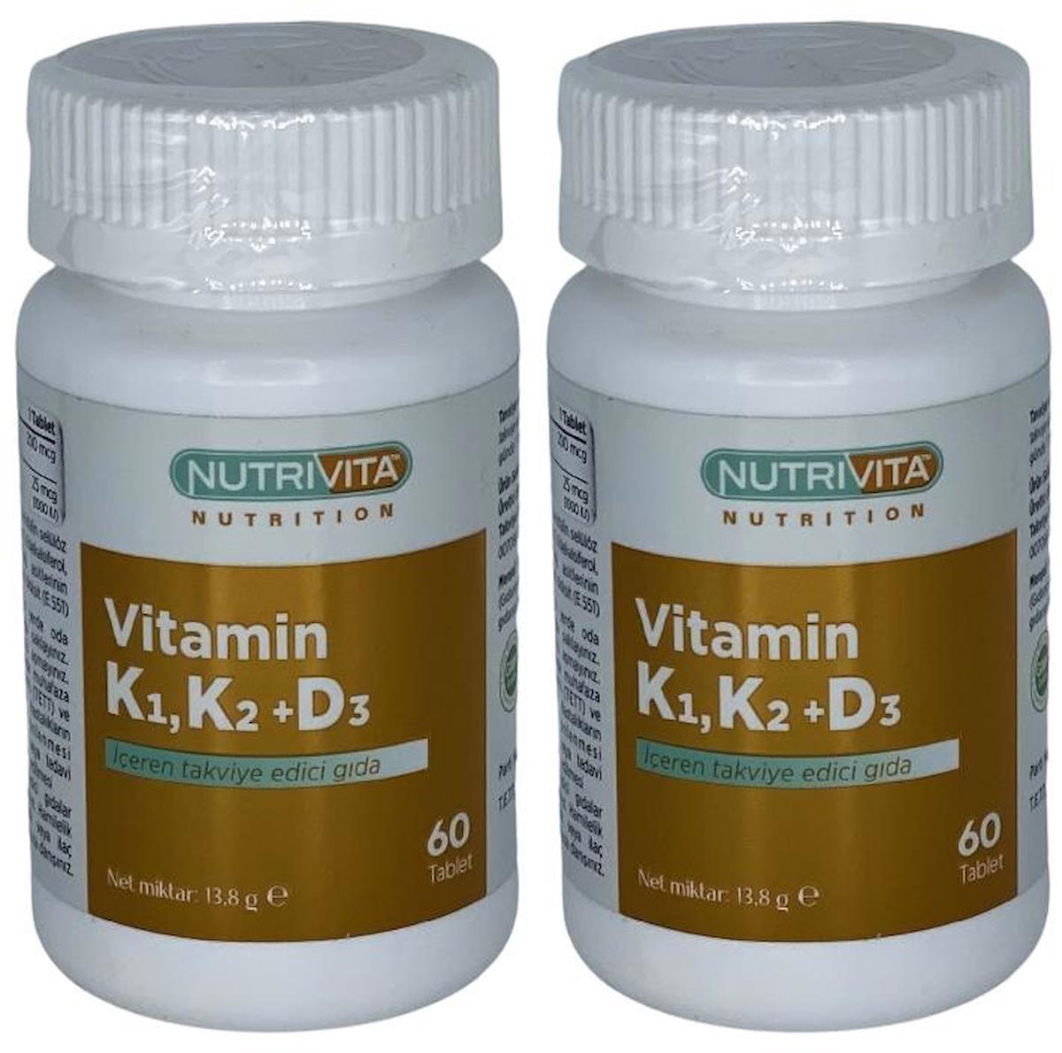 Nutrivita Nutrition Vitamin D3 Aromasız Unisex 2x60 Tablet