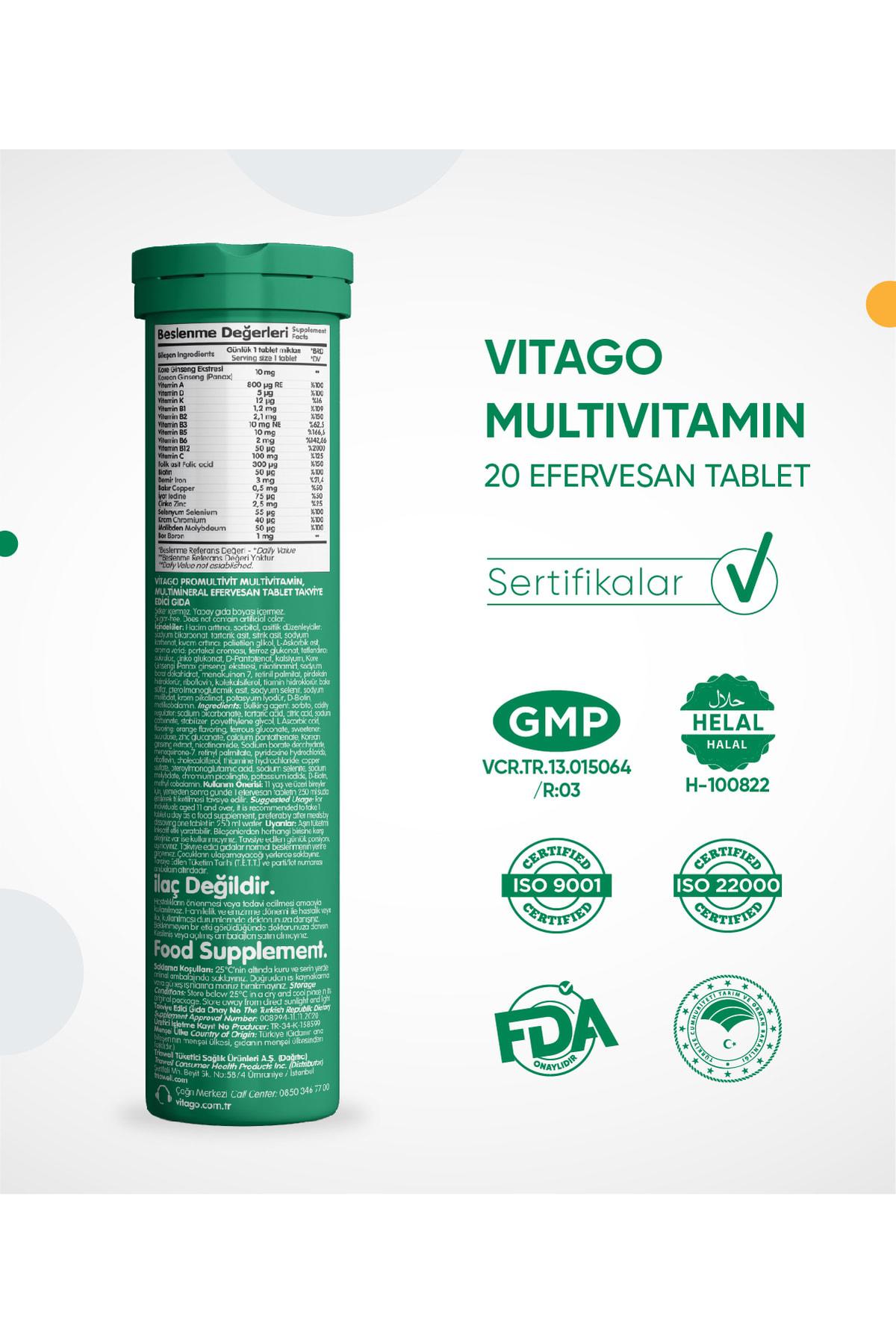Vitago Aromalı Unisex Vitamin 20 Tablet