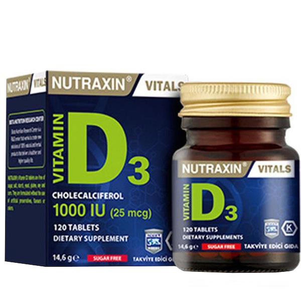 Nutraxin D Vitamini Aromasız Unisex 120 Tablet