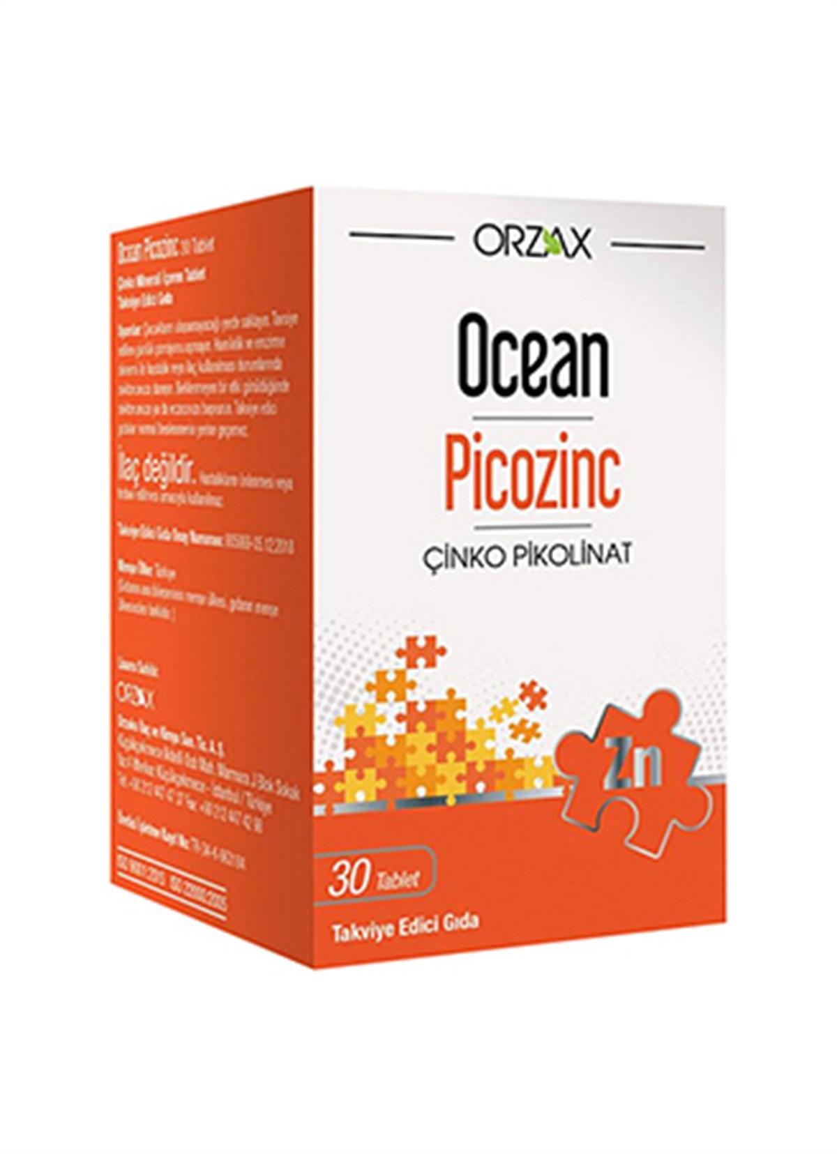 Ocean Orzax Picozinc Aromasız Unisex Vitamin 30 Tablet