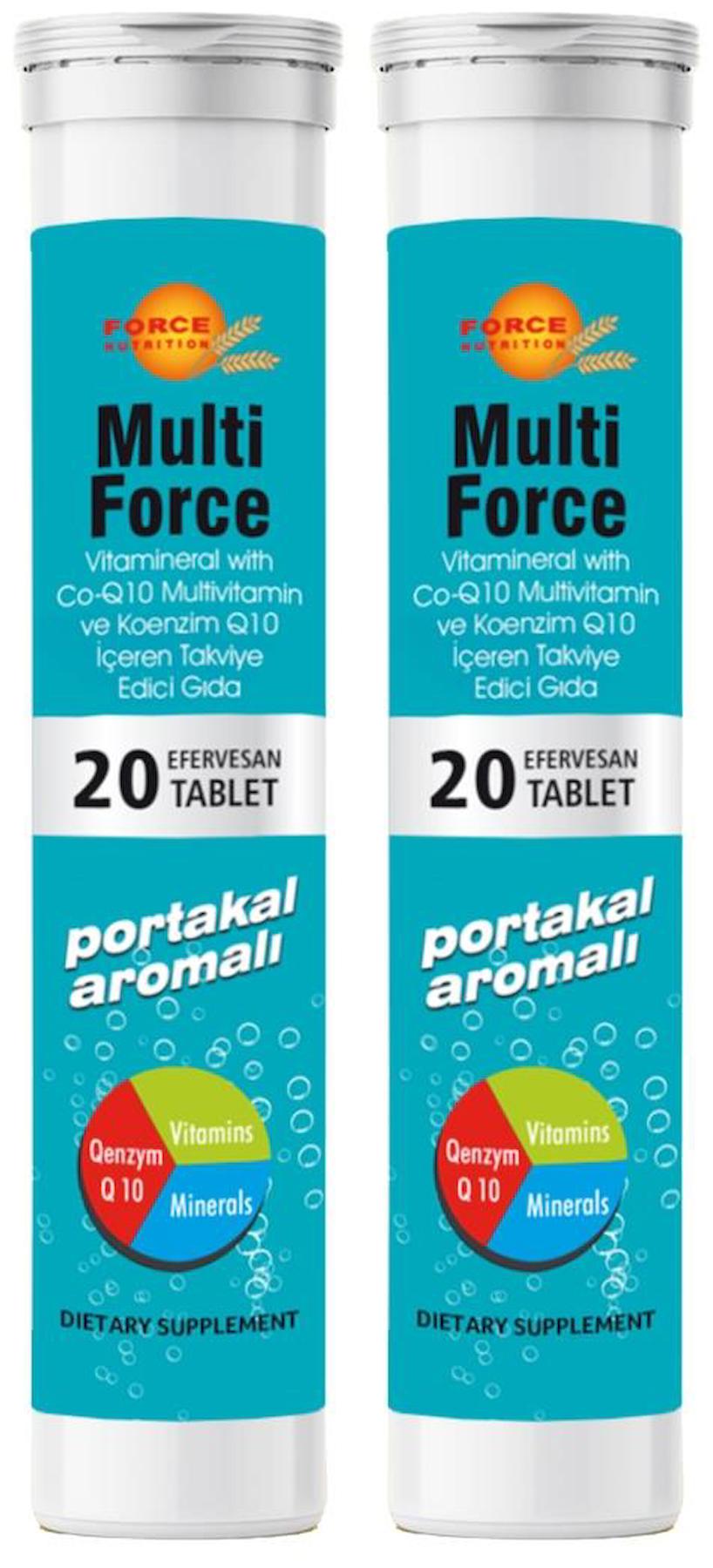 Force Nutrition Aromalı Unisex Vitamin 2x20 Tablet